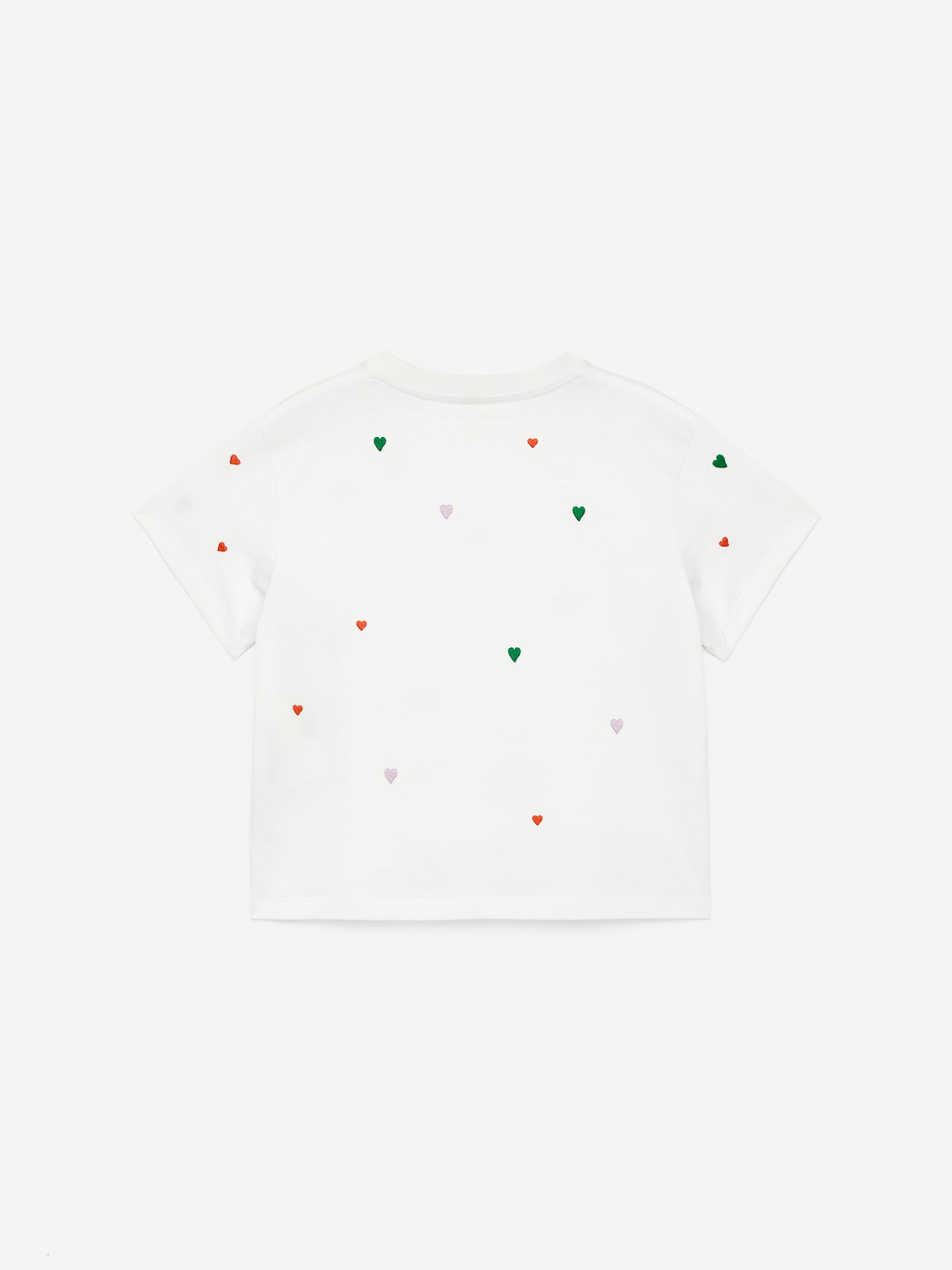 Embroidered T-Shirt - White/Hearts - Regular fit - Children - StillMedia/DescriptiveStillLife - 2