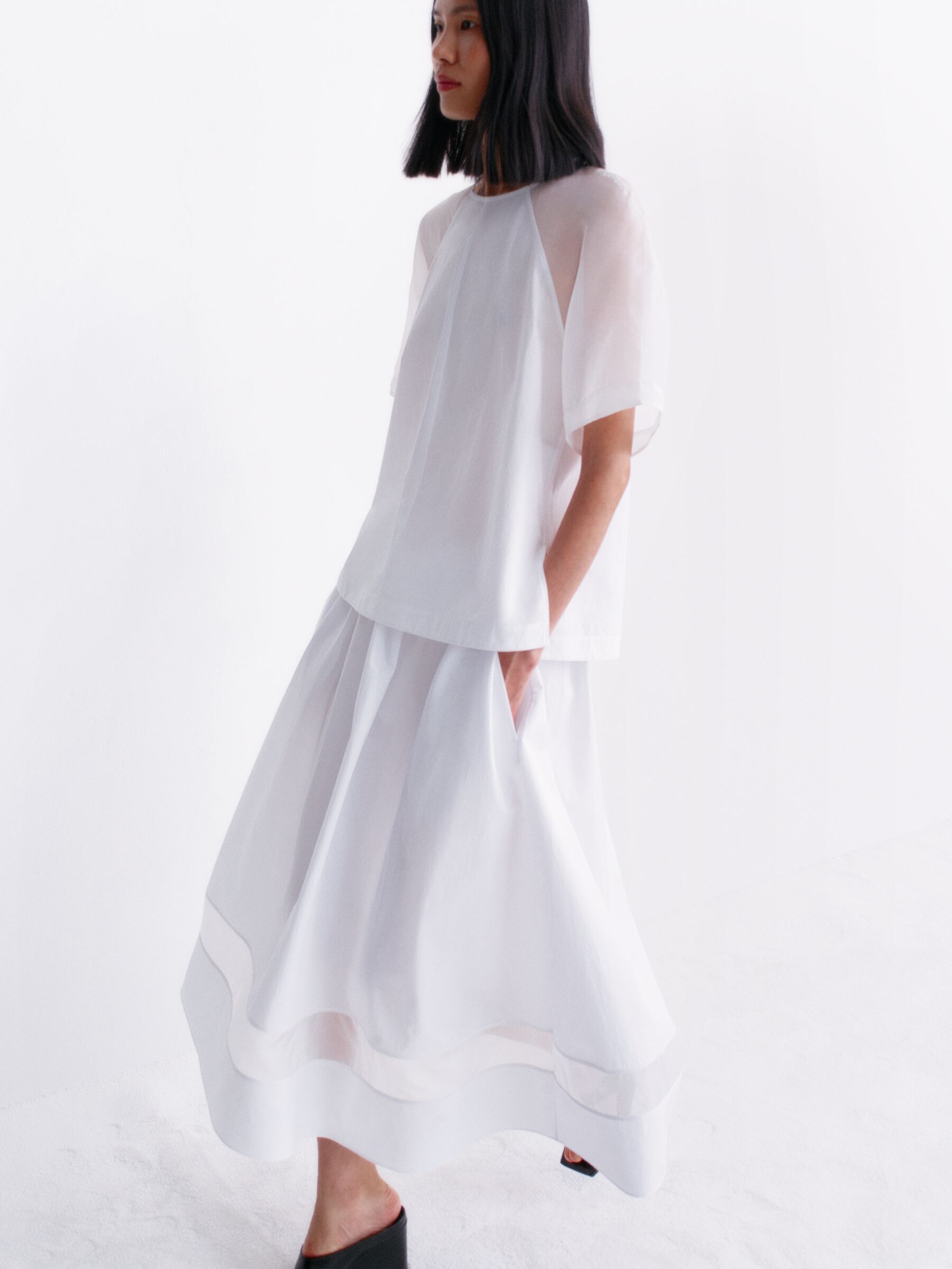 Oberteil aus Baumwolle und Seide - Weiß - Relaxed Fit - Damen - StillMedia/Environmental - 1