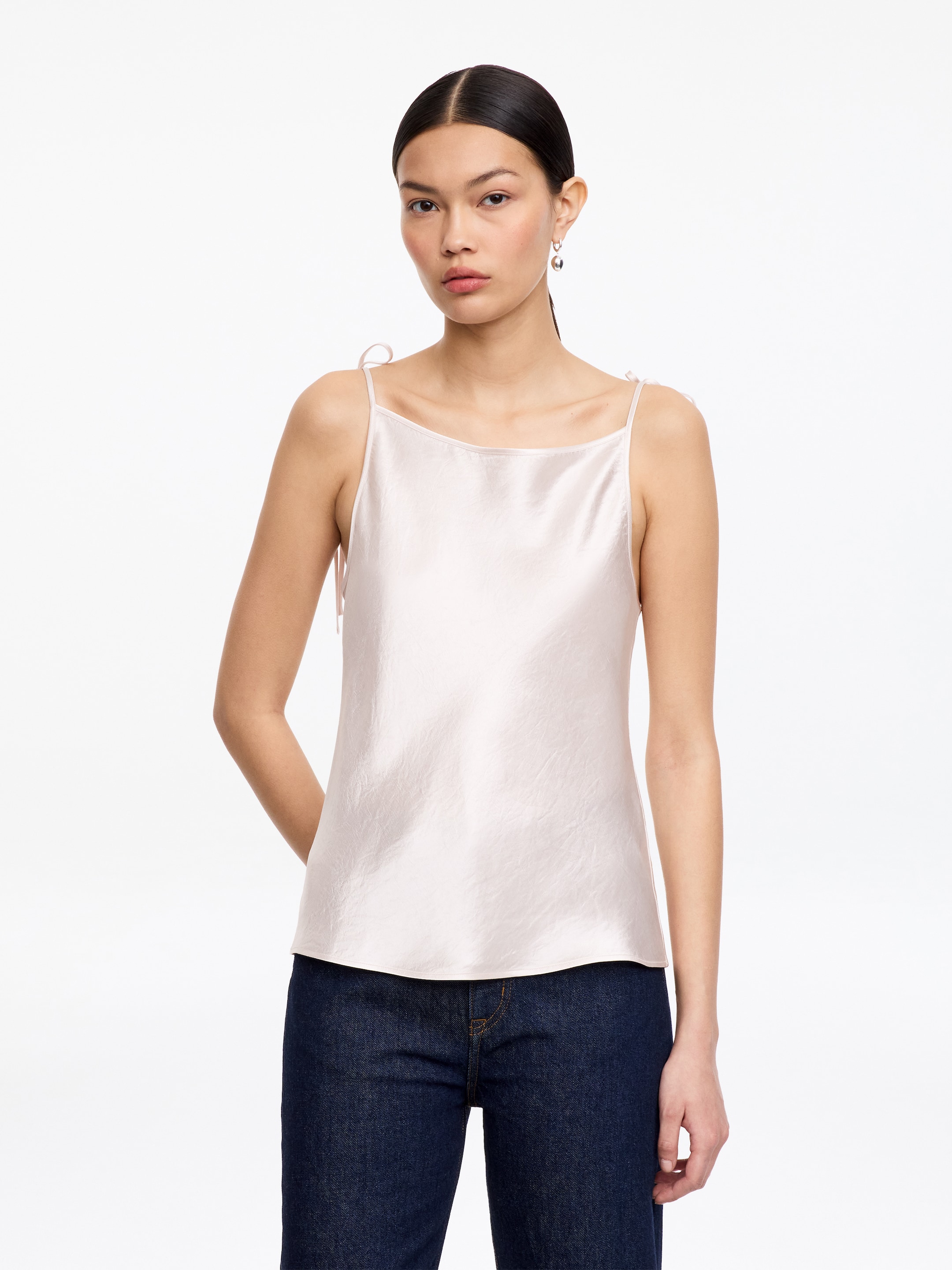 Top in raso con effetto stropicciato-#ffffff-18649