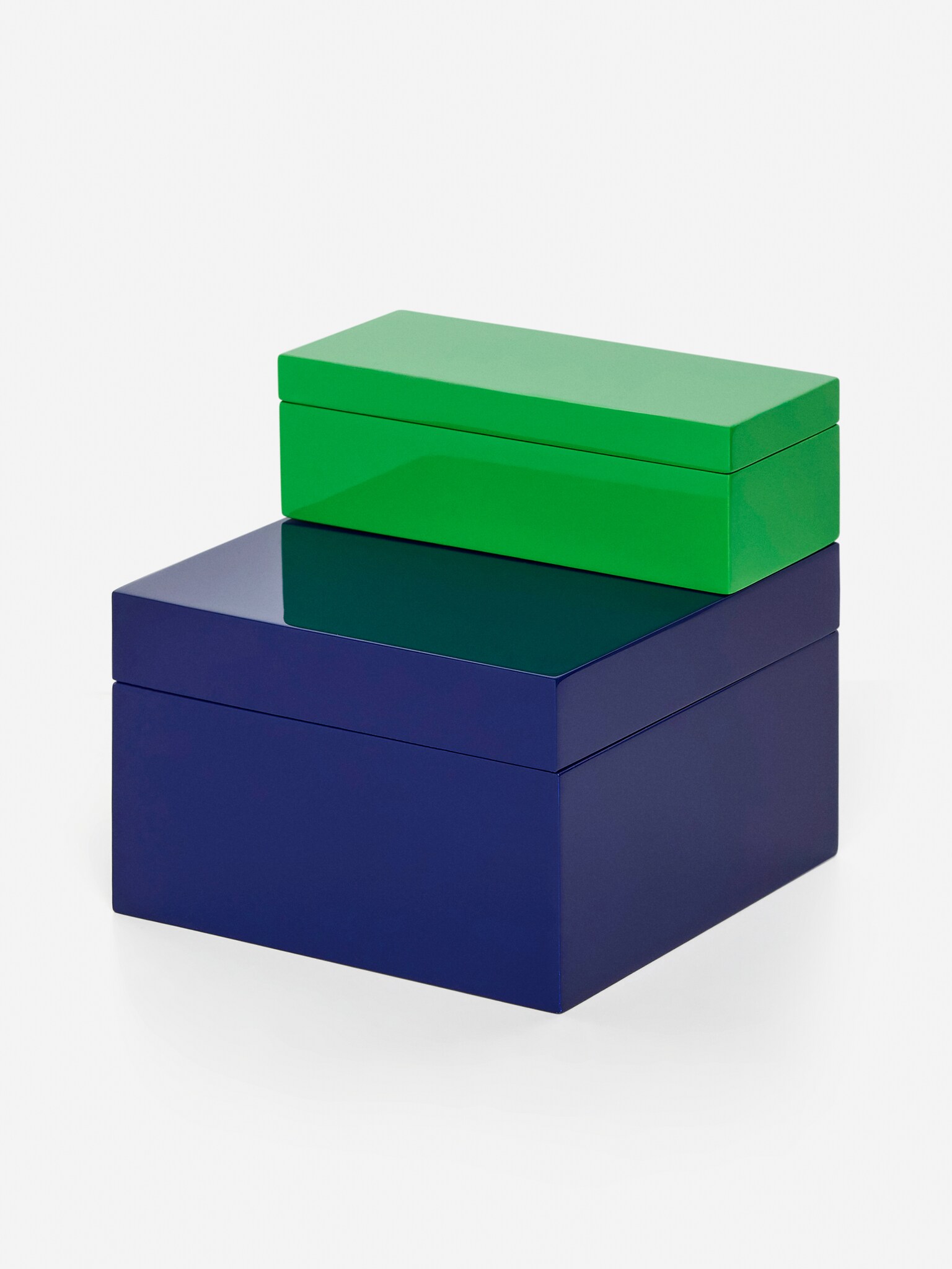 Caja lacada 7 x 17 cm - Verde brillante - 2