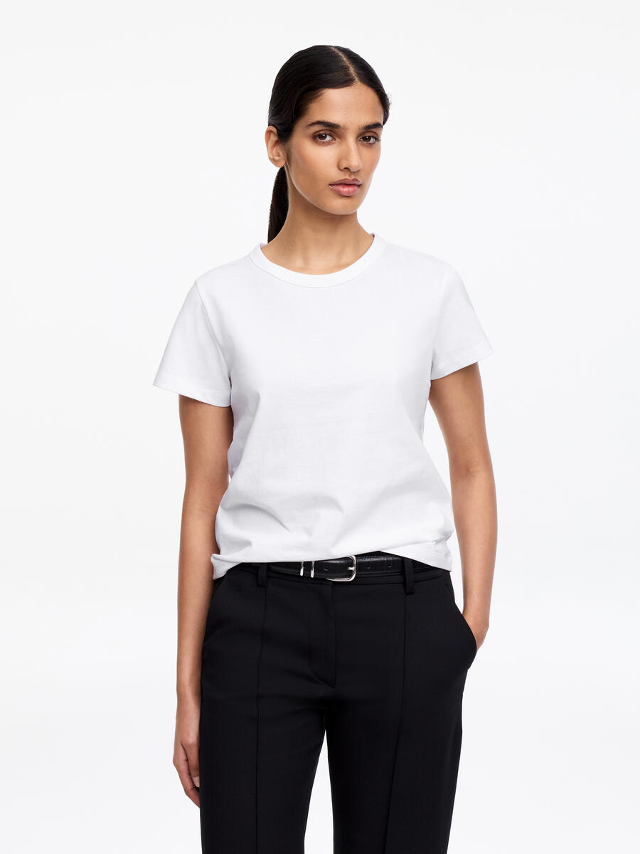 ARKET Women's  Neat Cotton T-Shirt White,  size S