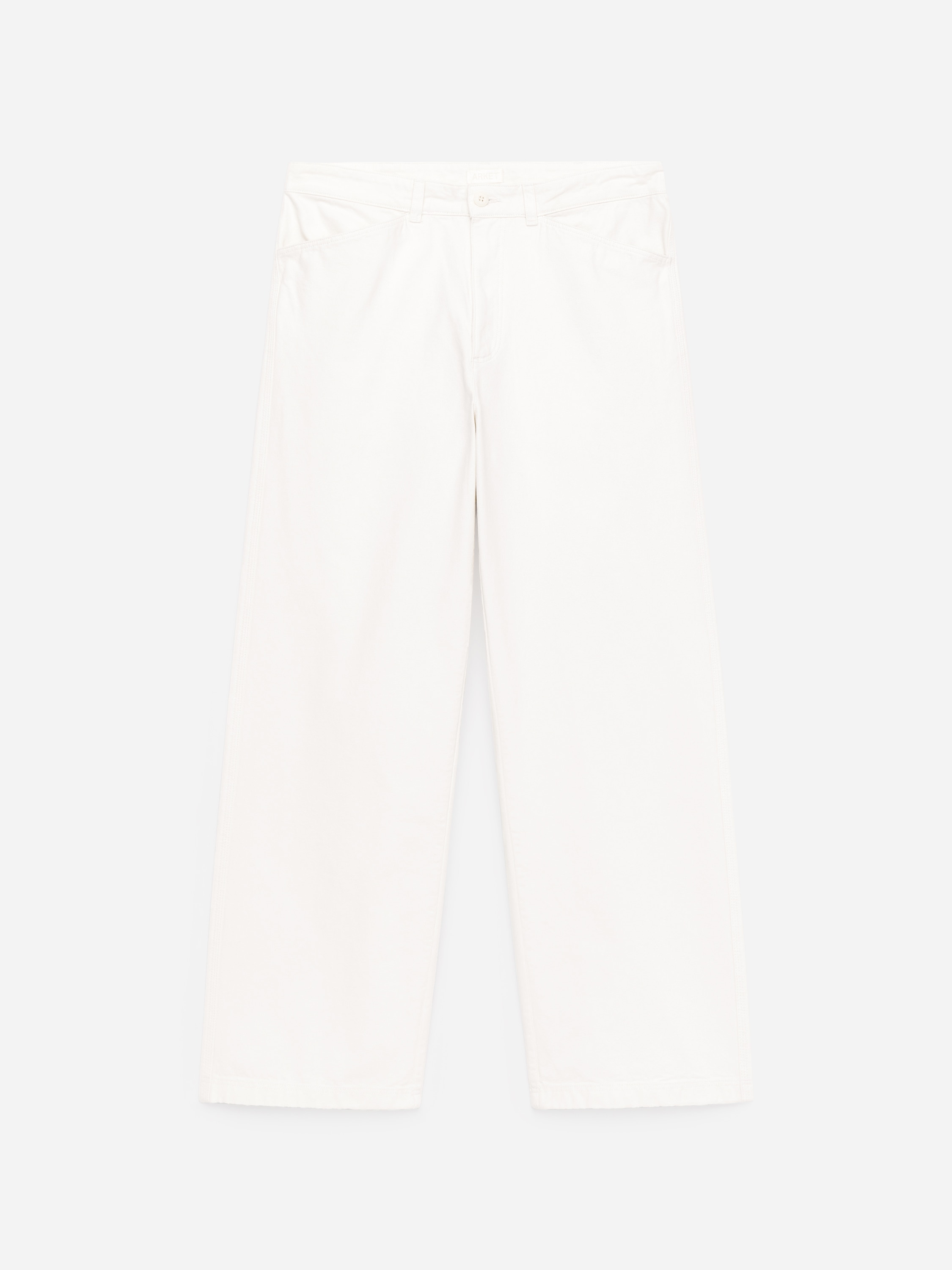 Luźne płócienne spodnie - Złamana biel/Ciemnoniebieski/Czarny