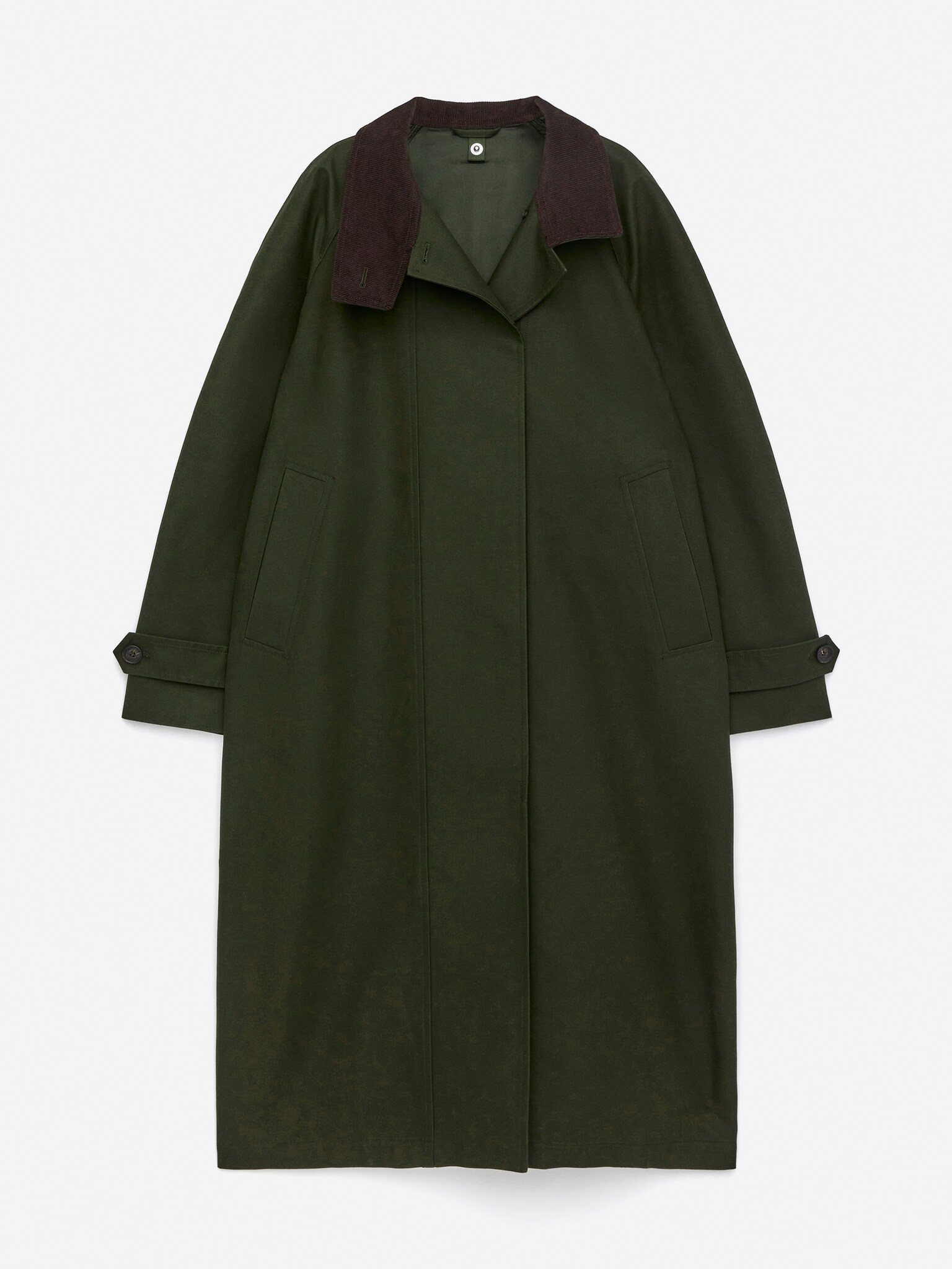 Manteau long en coton - Vert foncé - 2