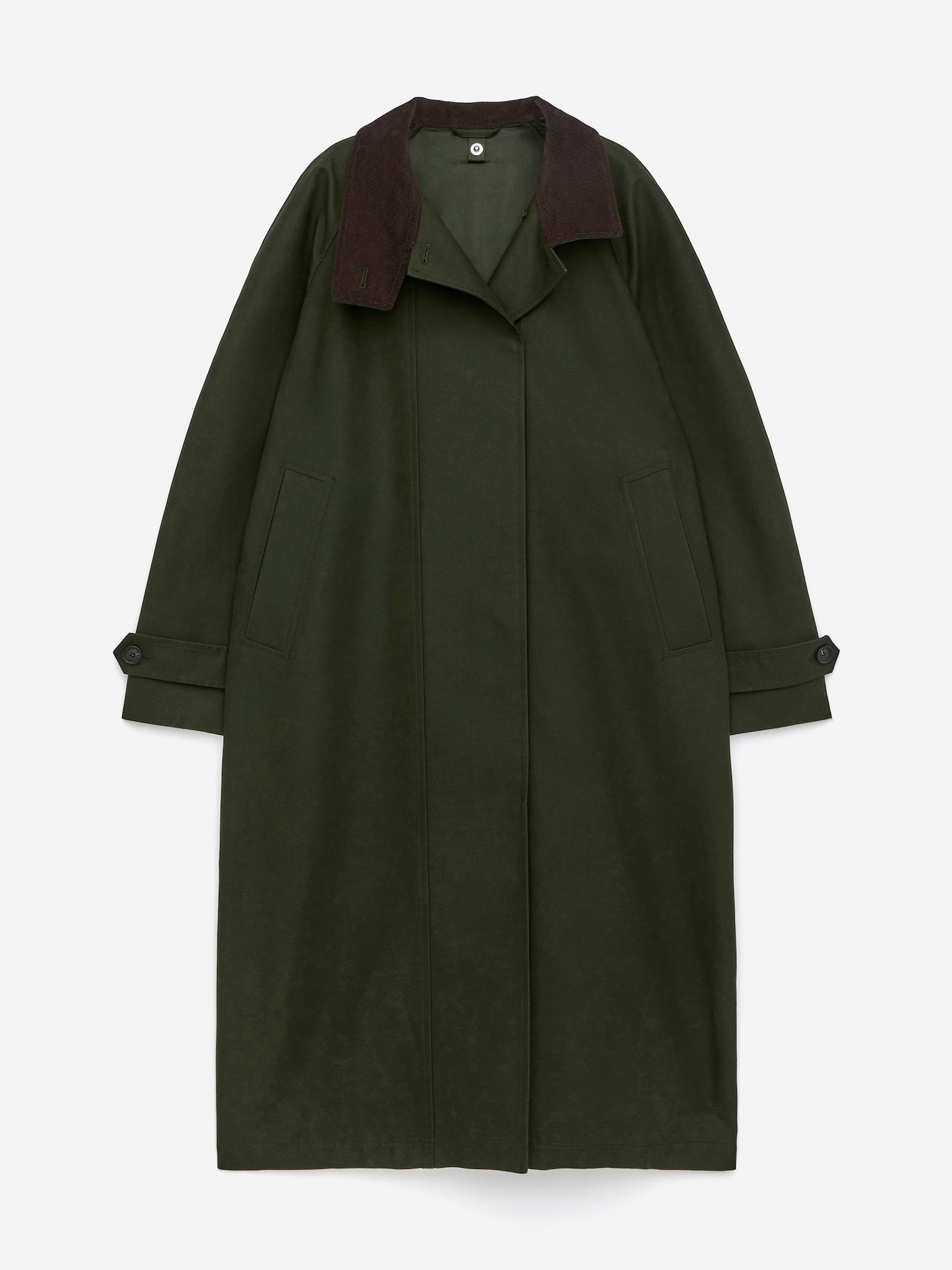 Manteau long en coton - Vert foncé - 2