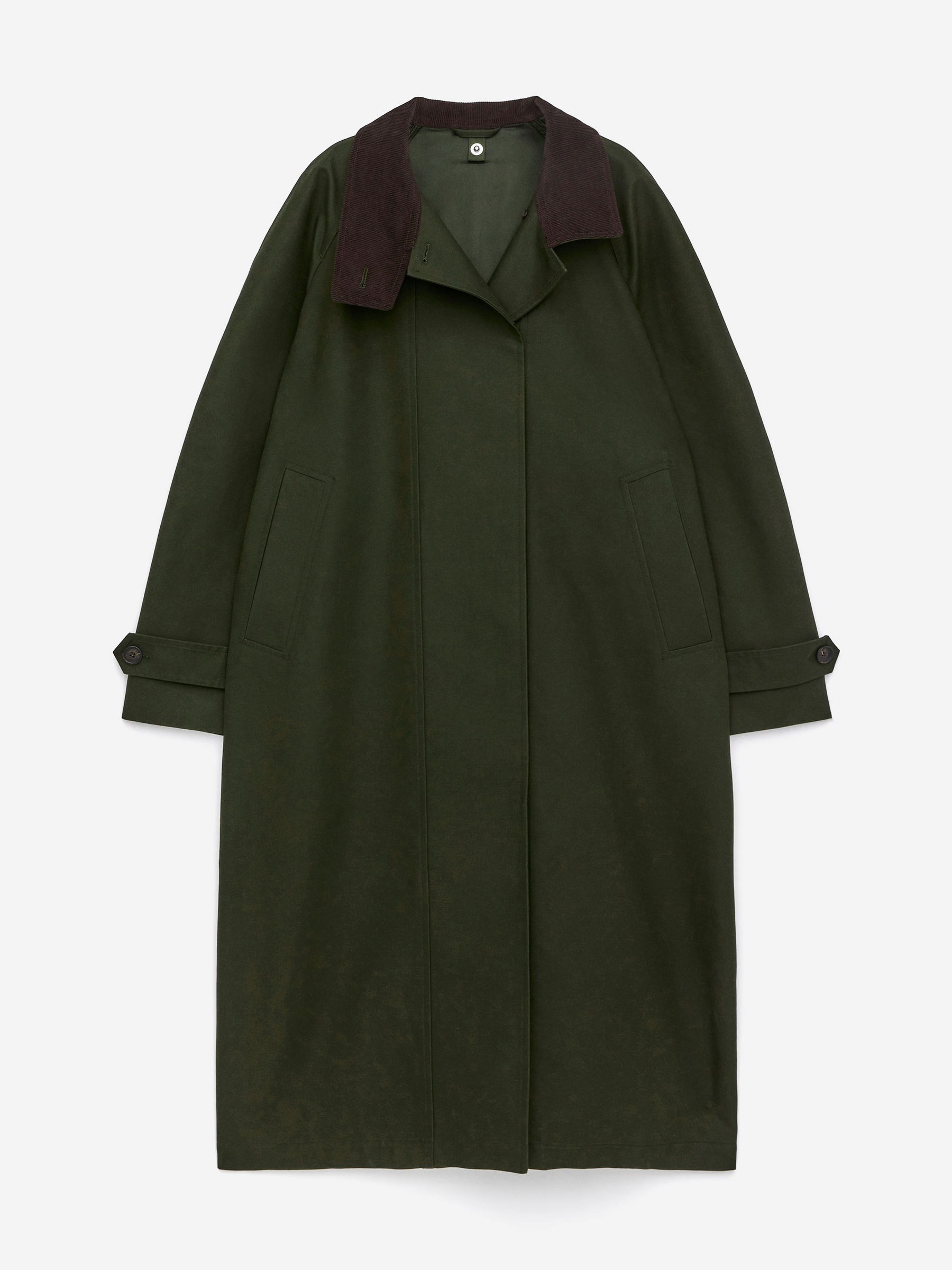 Long Cotton Coat-Green-16515