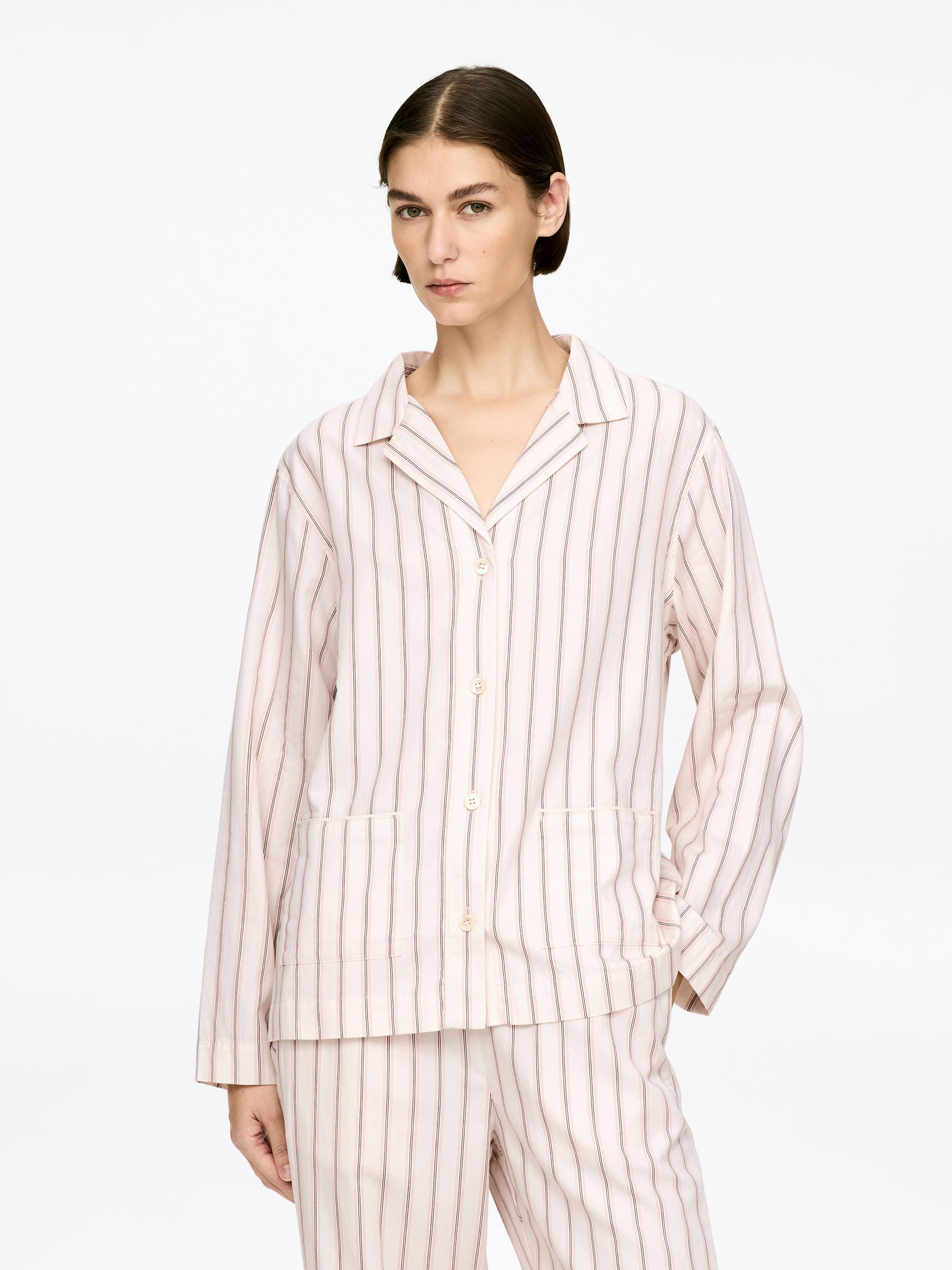 Cotton Satin Shirt-#D7CFBE-16908