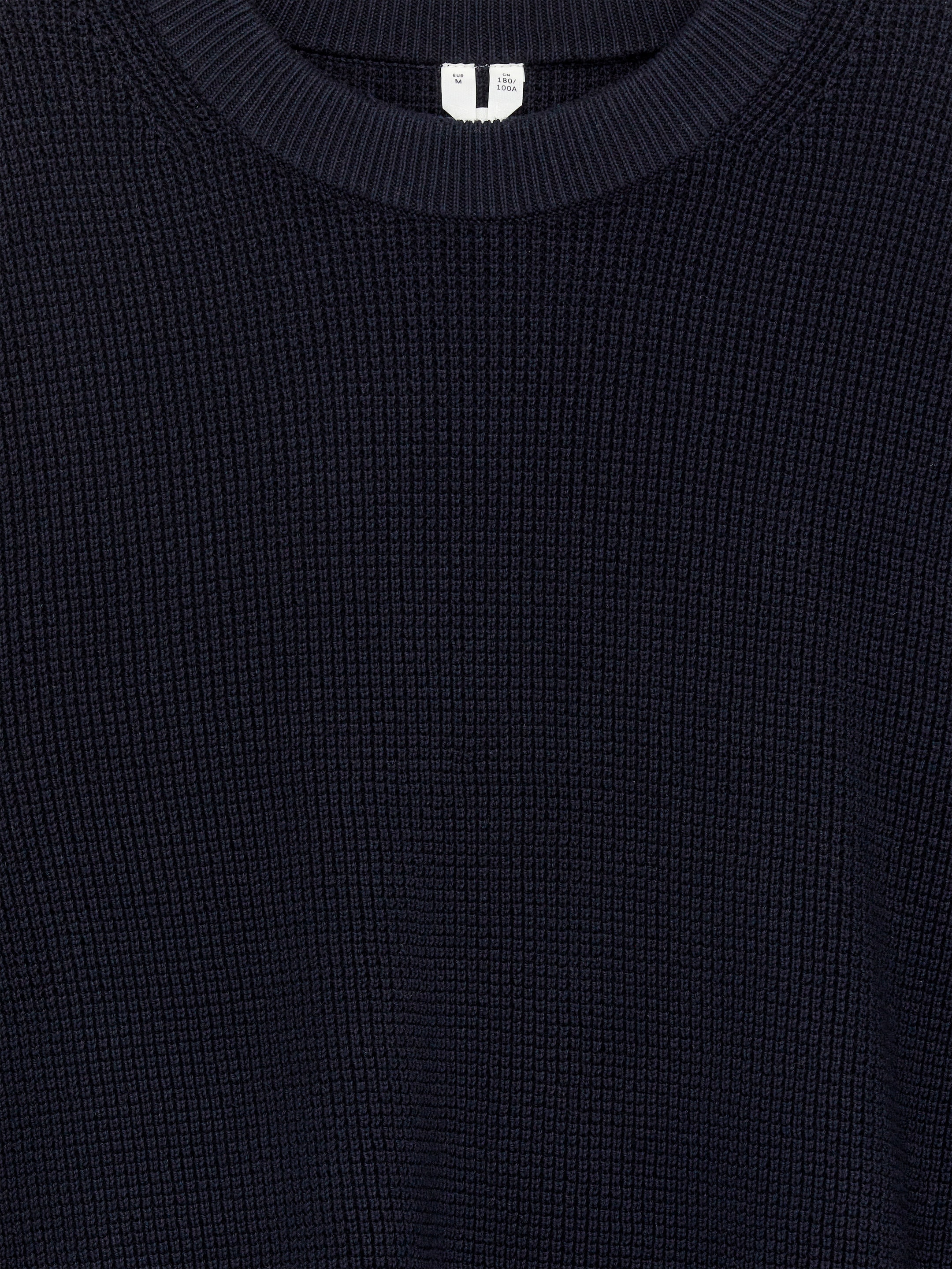 Våffelstickad tröja - Mörkblå - Regular fit - Men - StillMedia/DescriptiveDetail - 1
