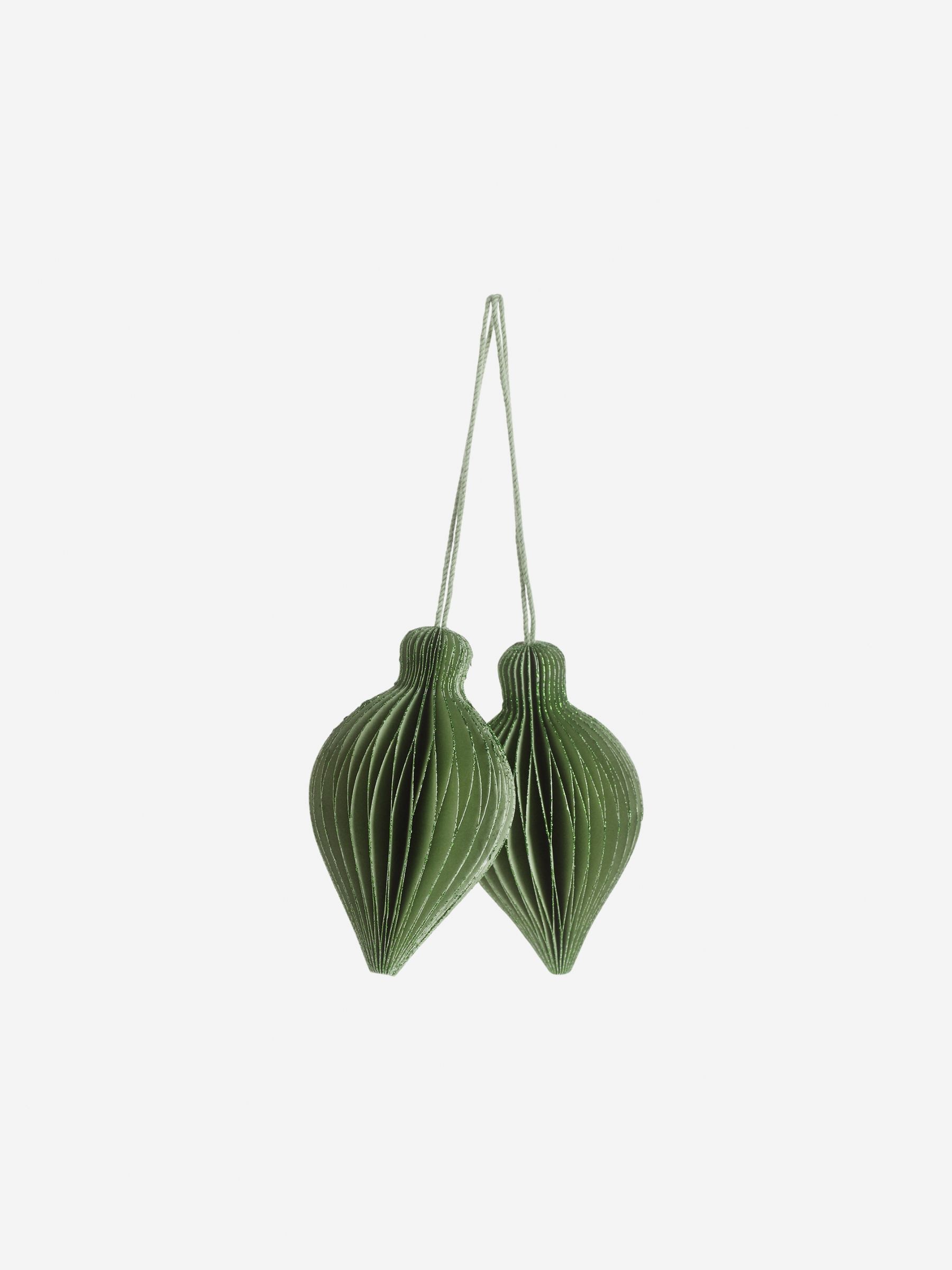Honeycomb Ornaments Set of 2-#8A9C7A-2472