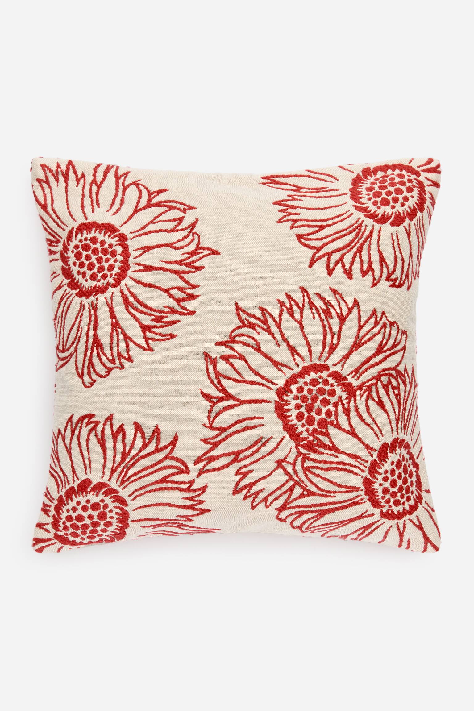 Cotton Wool Cushion Cover 50 x 50 cm - Off White/Red - 3