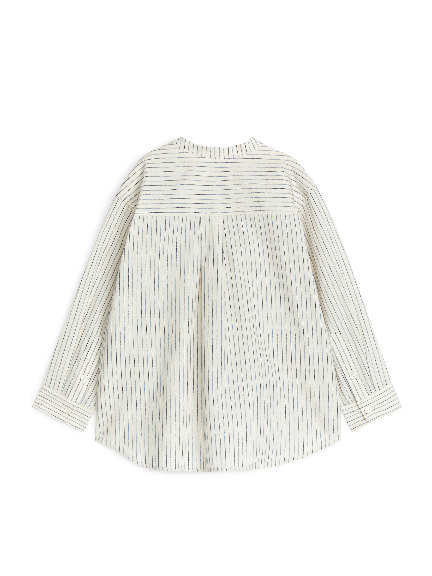Collarless Cotton Shirt - White/Blue - Regular fit - Children - StillMedia/DescriptiveStillLife - 1