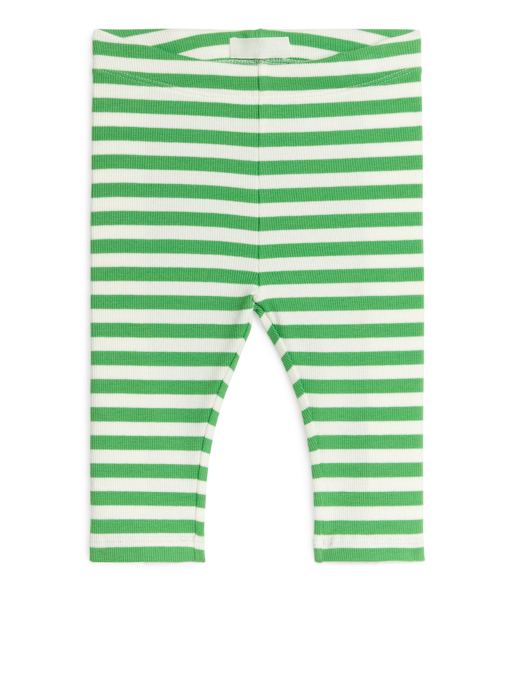 Ribbed Leggings - Green/White - Slim fit - Children - StillMedia/DescriptiveStillLife - 1