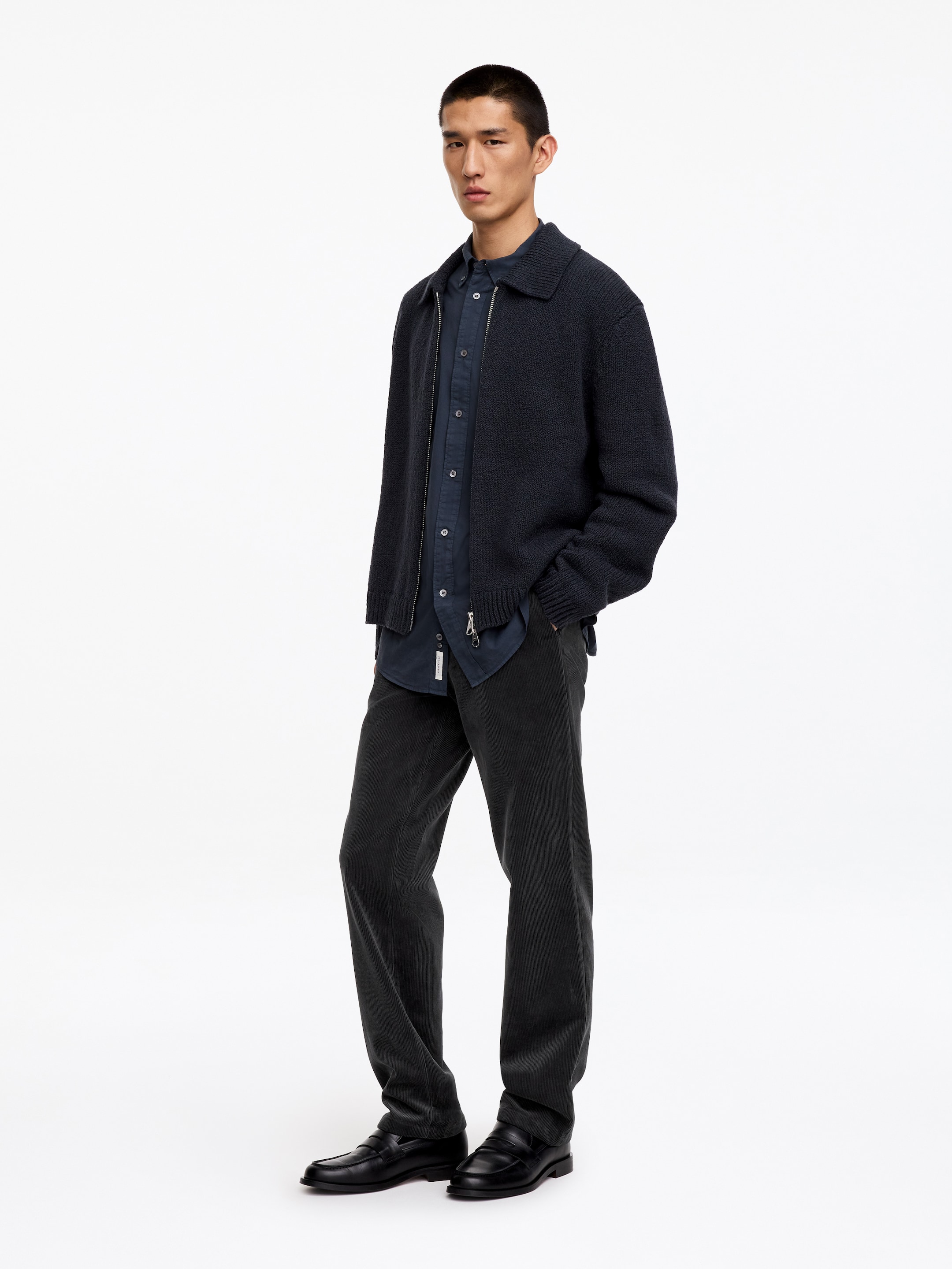Regular Corduroy Trousers - Dark Grey - Regular fit - men - StillMedia/Lookbook - 3