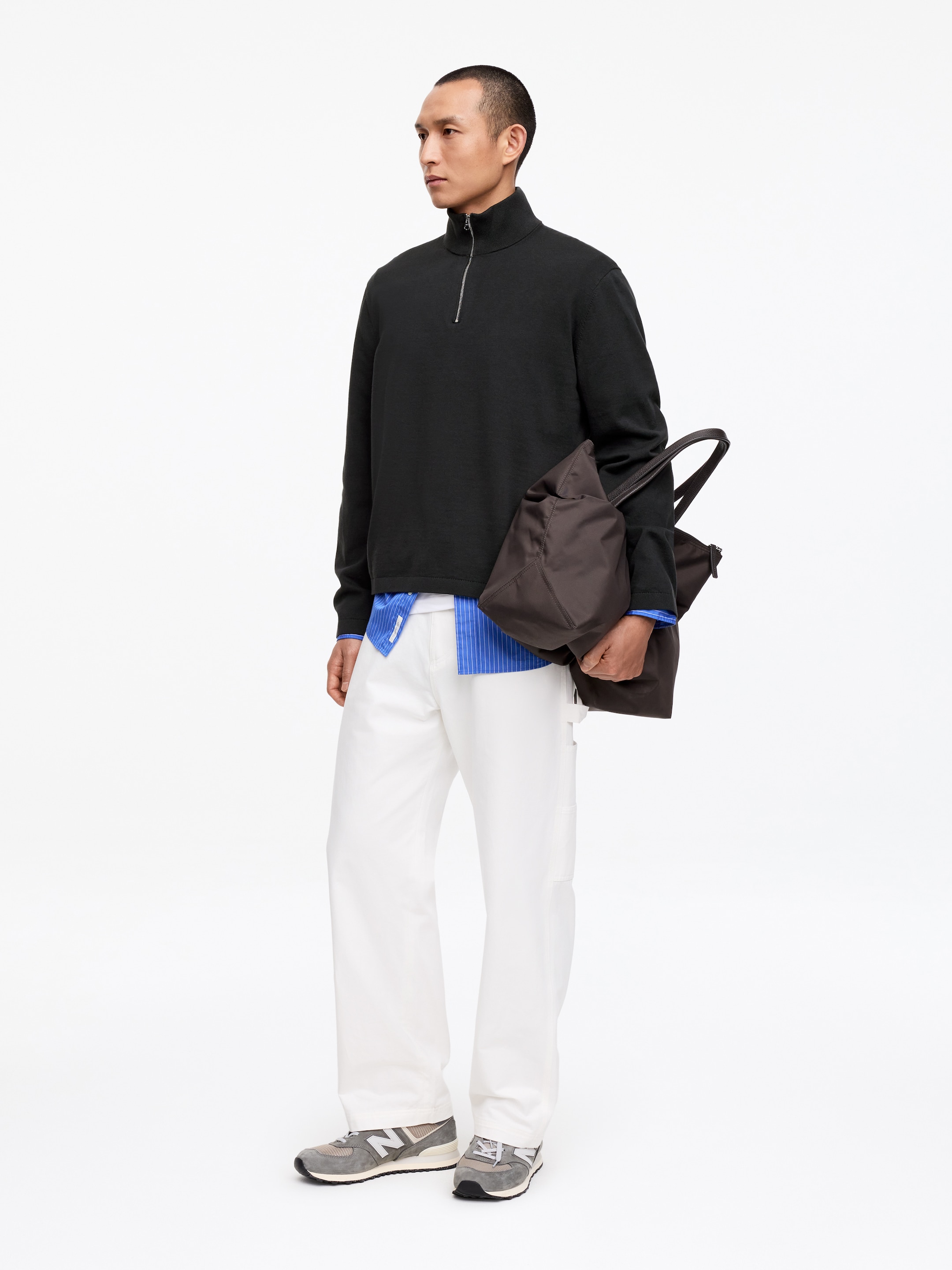 Knitted Half-Zip Jumper - Black - Regular fit - Men - StillMedia/Lookbook - 6