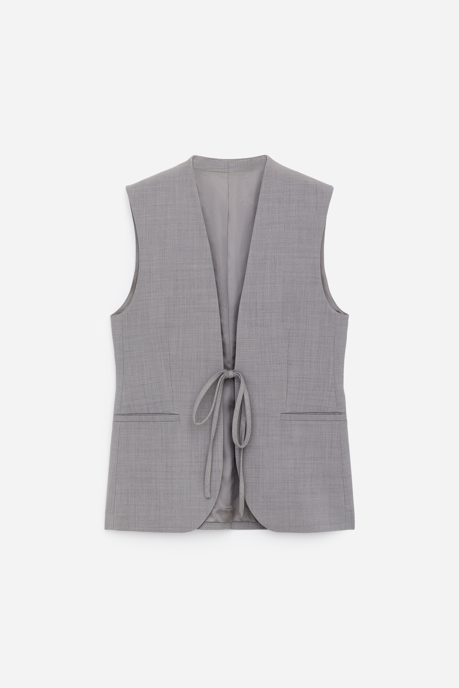 Figursyet vest - grå - 2