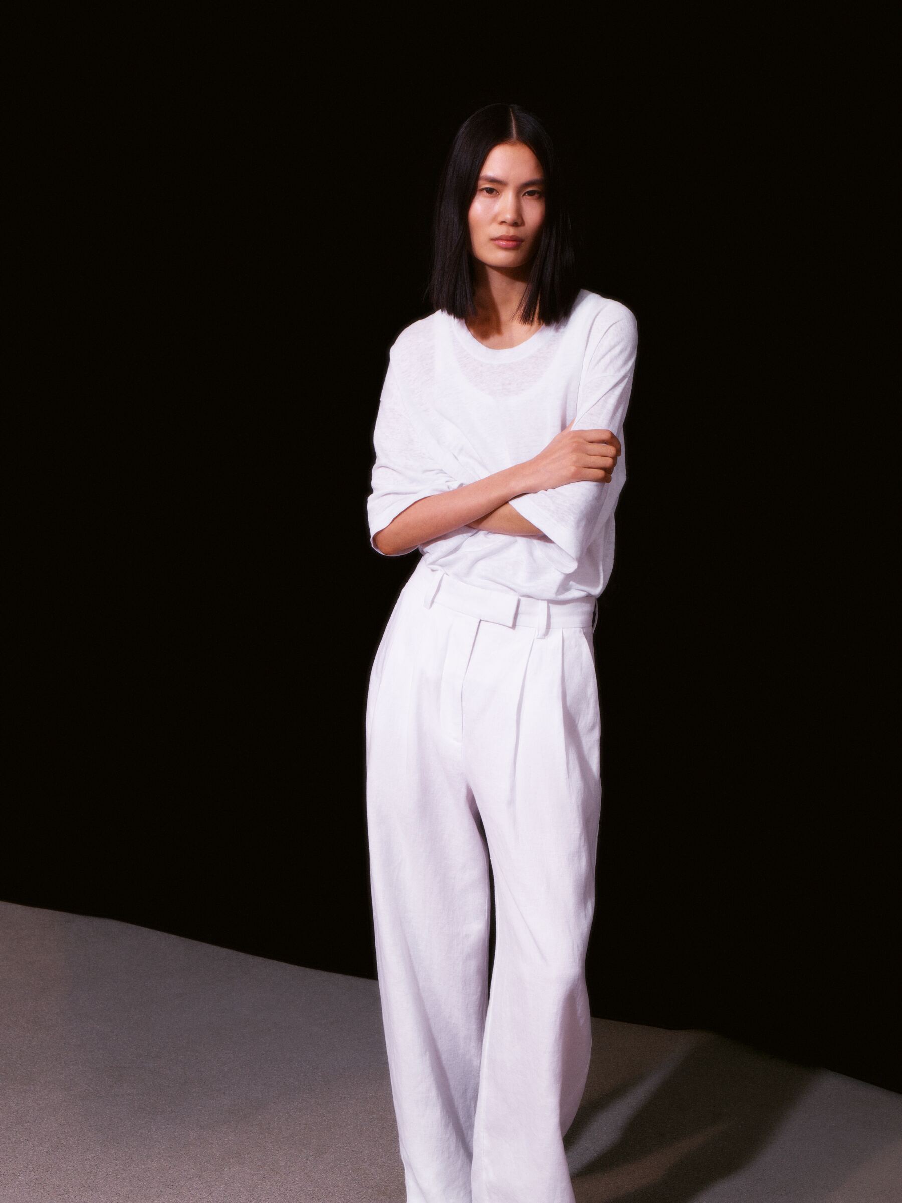 Leather Wedge Flip-Flop Sandals - Black - Women - StillMedia/Environmental - 1