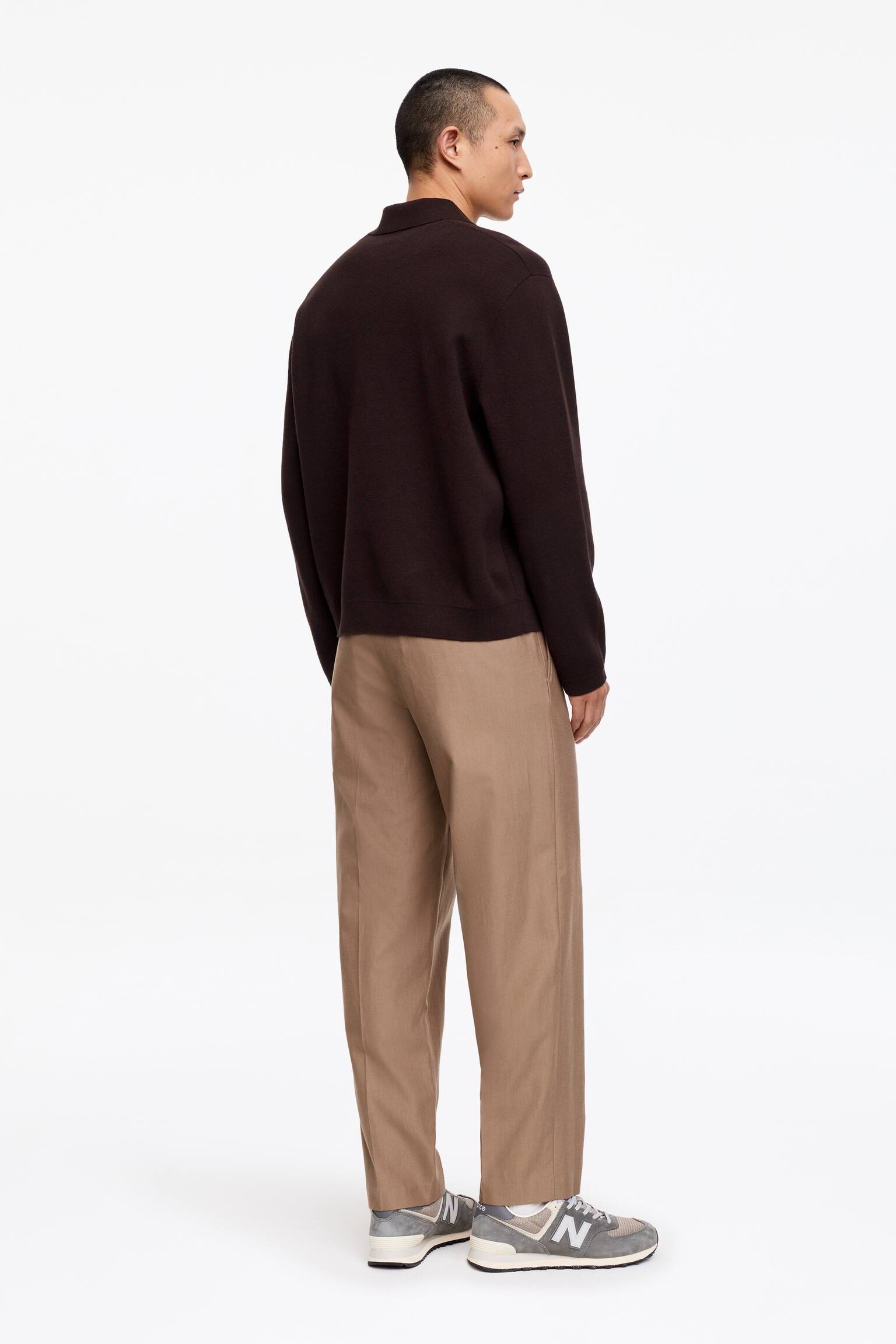 Pantalon en laine mélangée - Marron/Noir - 6