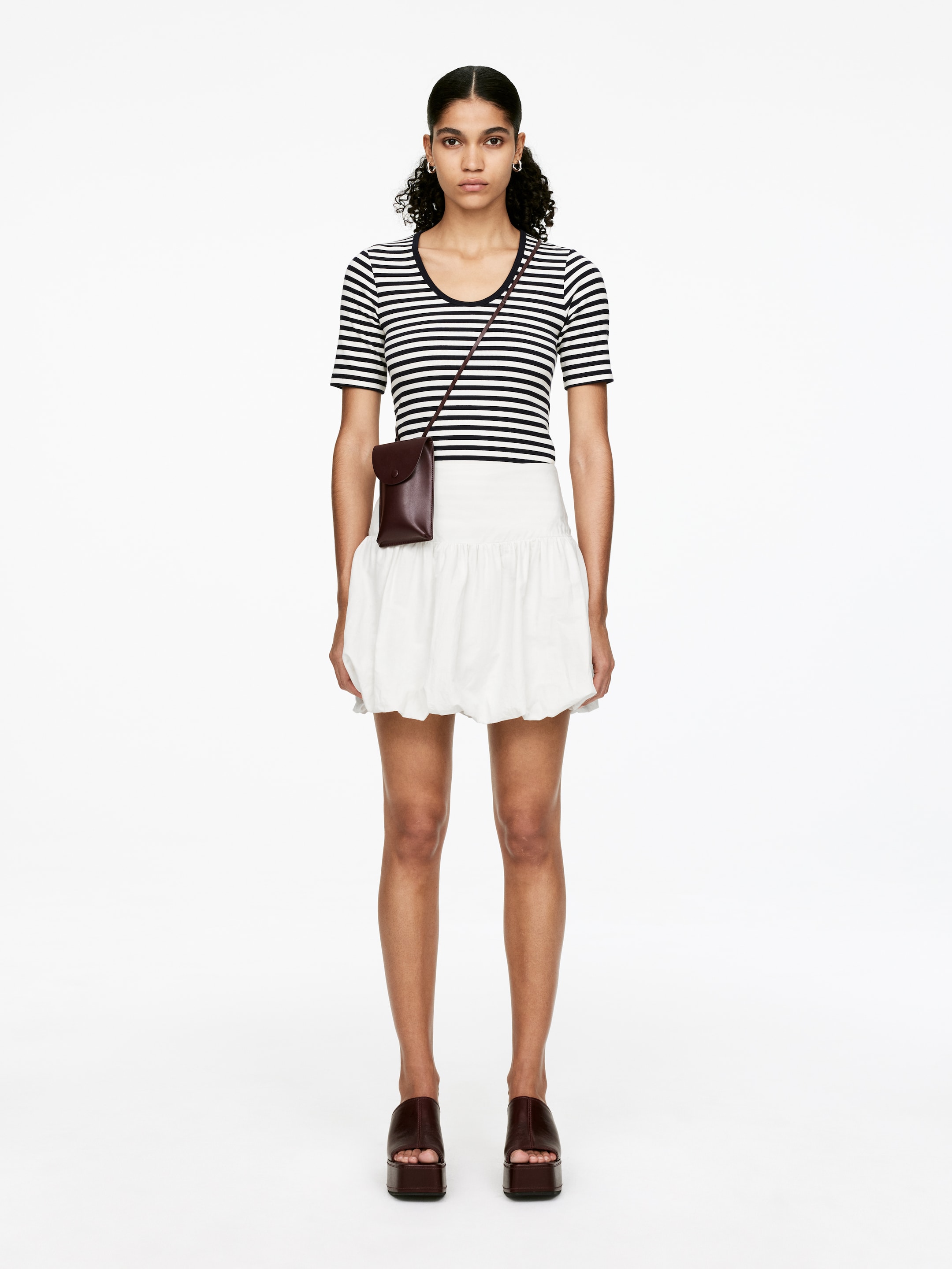 Grotere afbeelding bekijken: Geribbeld T-shirt - Donkerblauw/wit - DAMES | H&M NL 3