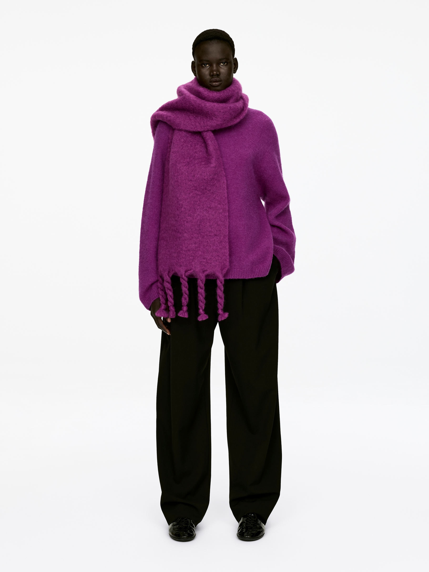 Mohair-Wool Blend Scarf - Purple - Women - StillMedia/Lookbook - 3