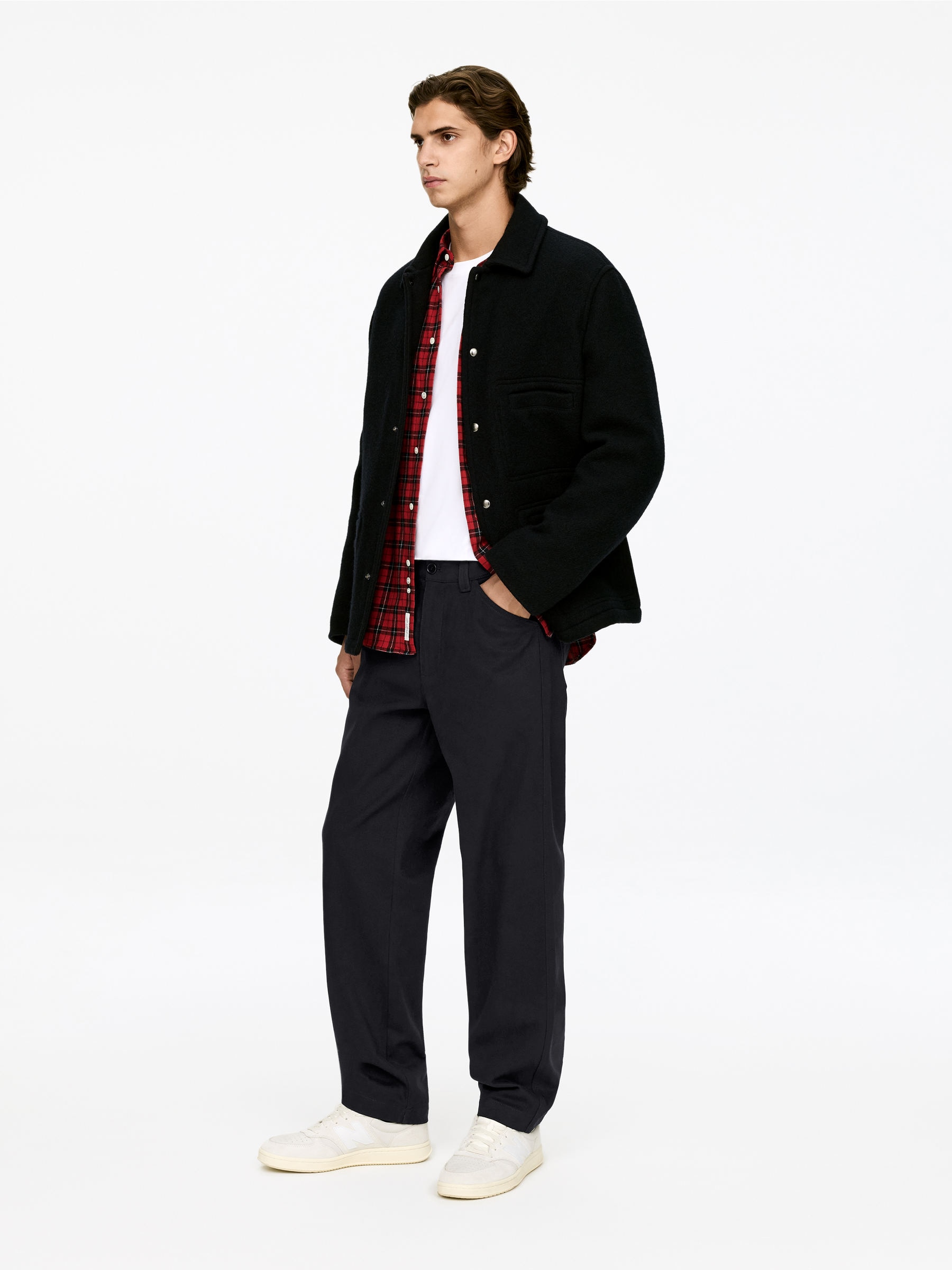 Cotton Moleskin Twill Trousers - Dark Blue - Regular fit - Men - StillMedia/Lookbook - 9