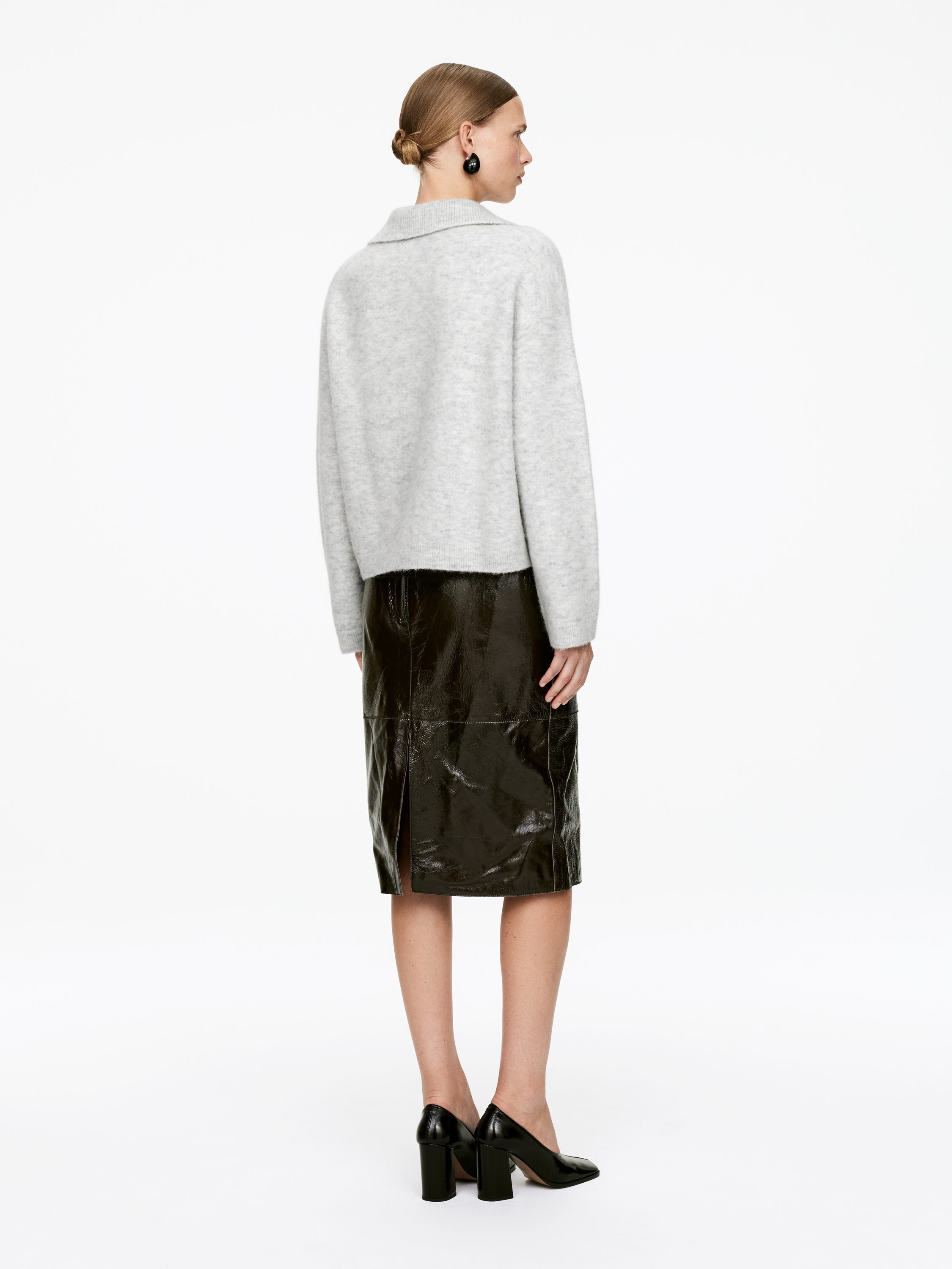 Alpaca-Wool Blend Jumper - Grey Melange - Loose fit - Women - StillMedia/Lookbook - 3