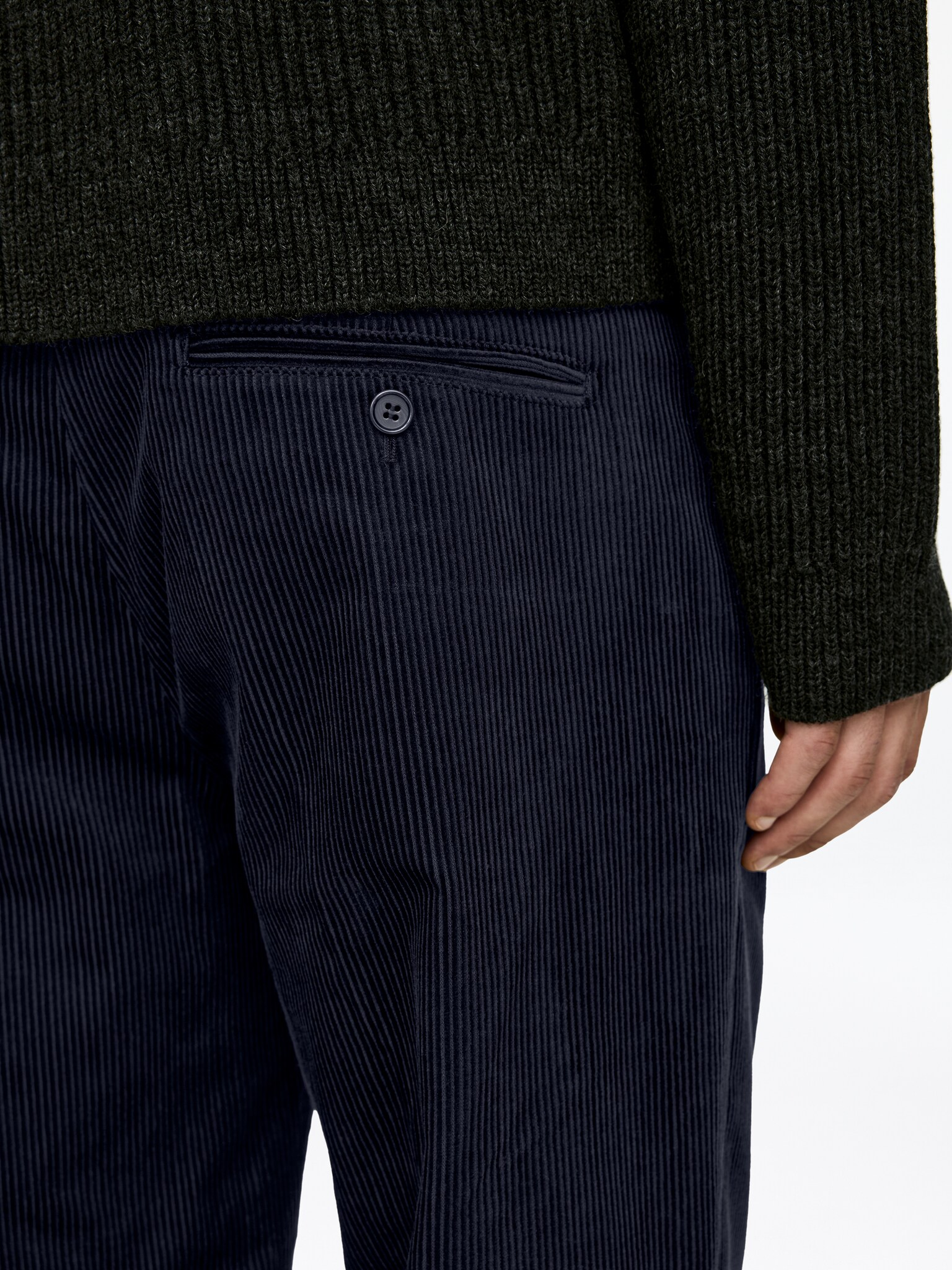 Corduroy Trousers - Dark Blue/Black - 3