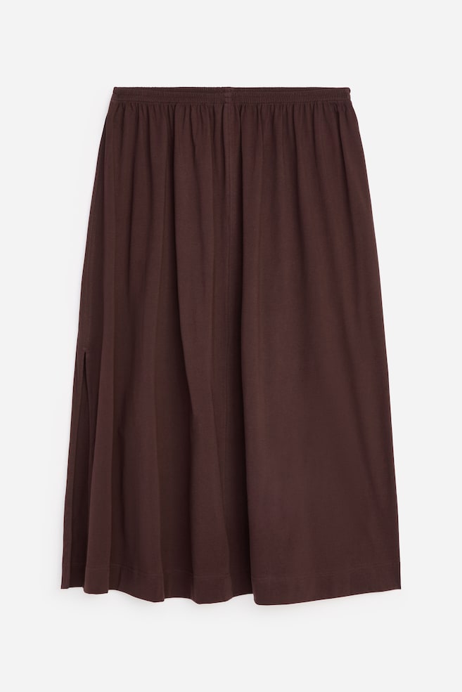 A-Line Midi Skirt - Brown/Black - 1