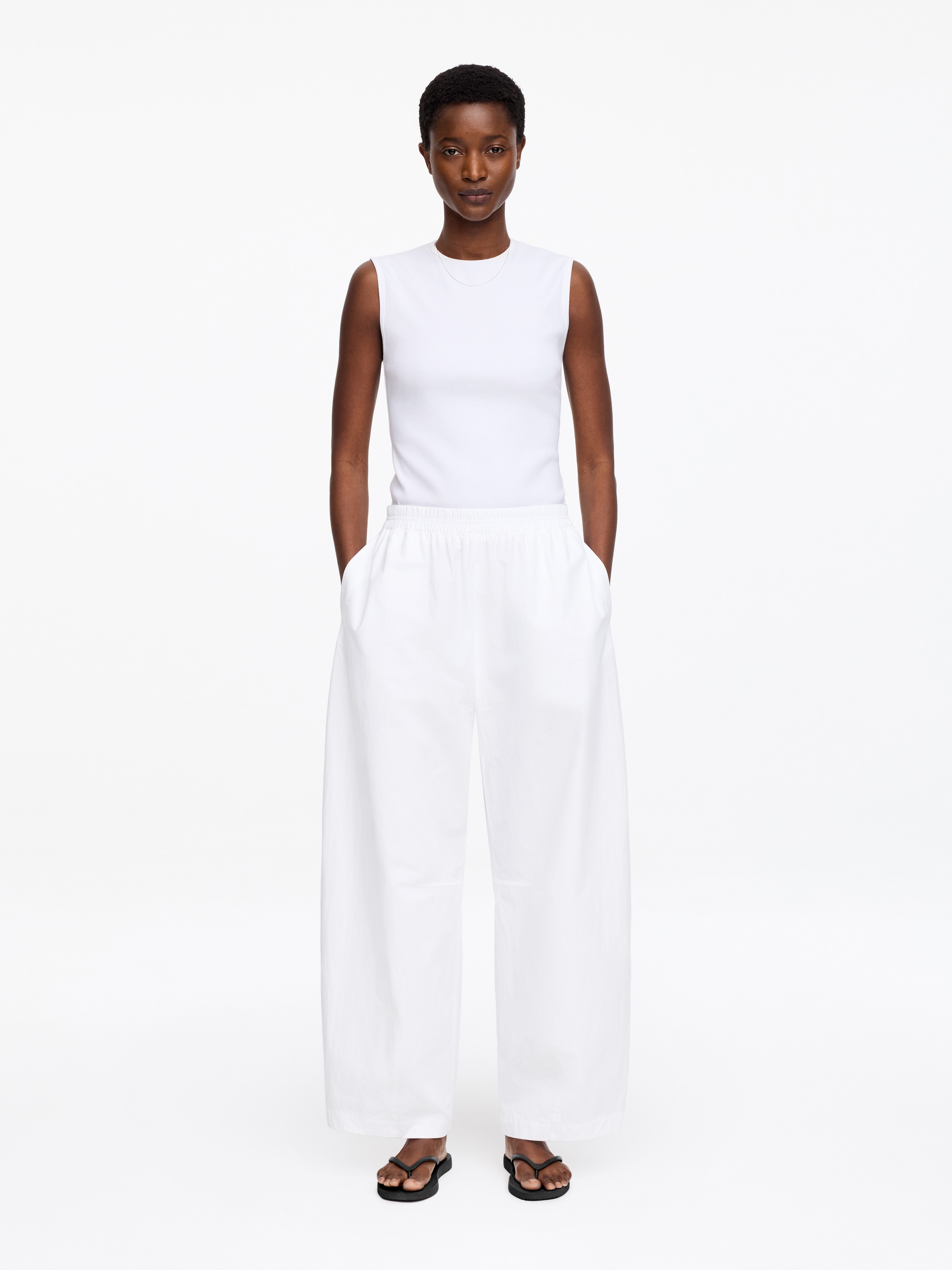 Katoenen broek met barrel-pijpen