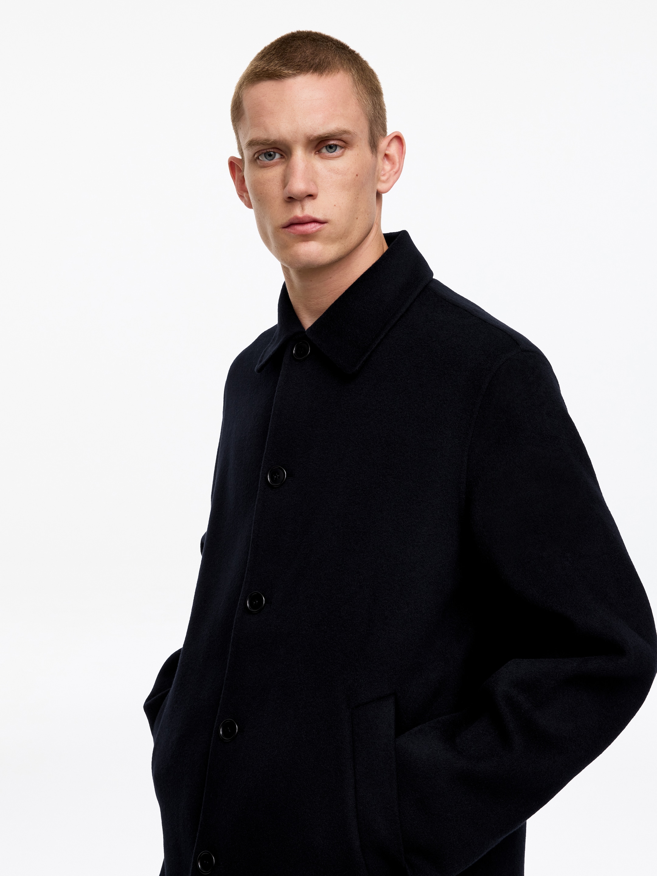 Doubleface-Mantel aus Wolle - Dunkelblau - Relaxed Fit - men - StillMedia/Lookbook - 6
