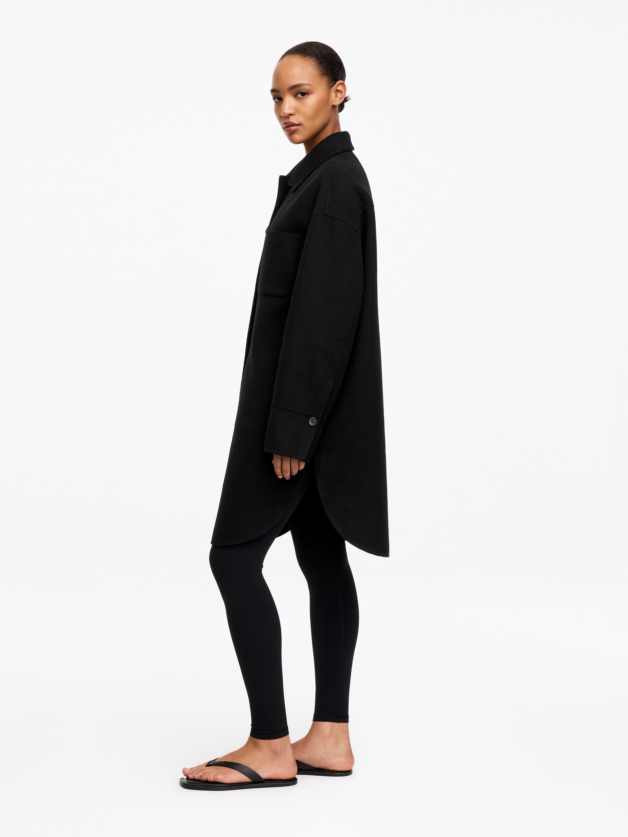 Dubbelvävd overshirt - Svart - Regular fit - women - StillMedia/Lookbook - 3