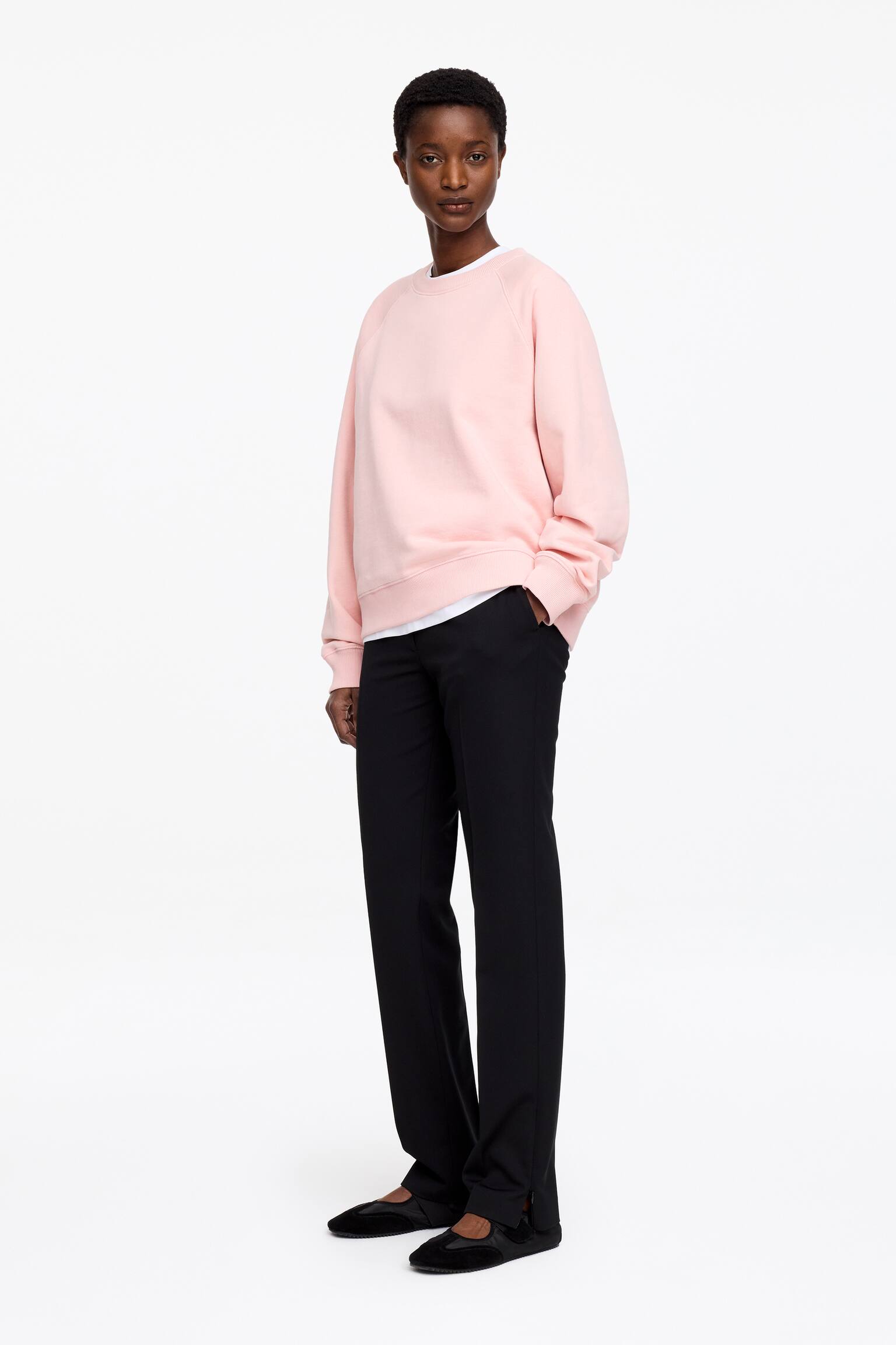 Sweatshirt i French terry - Rosa/Brun/Blå/Mörkbrun/Ljusturkos/Gråmelerad/Röd/Ljusbeige - 4