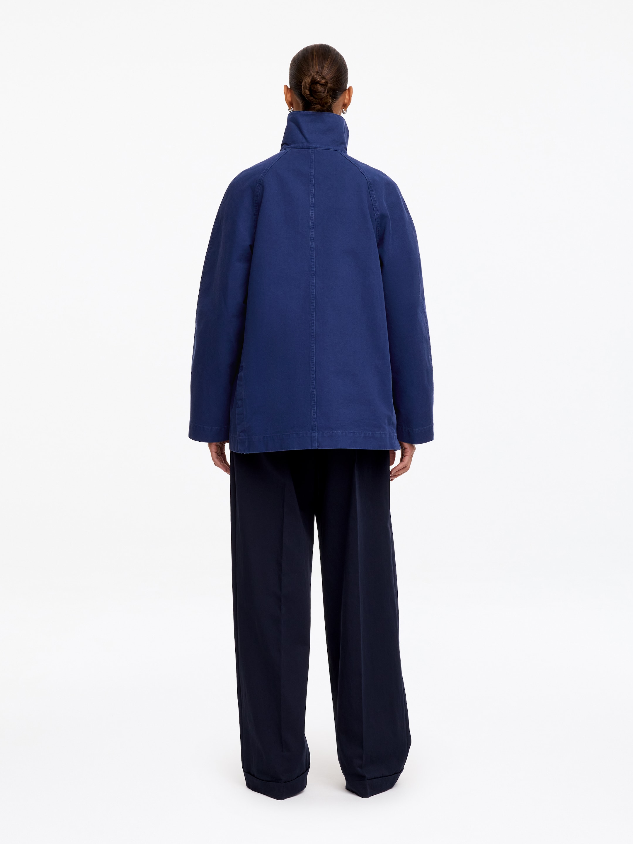 Cotton WorkwearJacket - Dark Blue - Relaxed fit - Women - StillMedia/Lookbook - 6