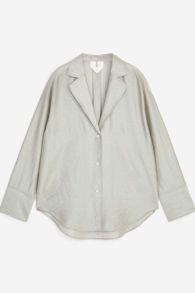 Eleganter Blazer im Hemden-Stil - Graubraun/Schwarz - 1
