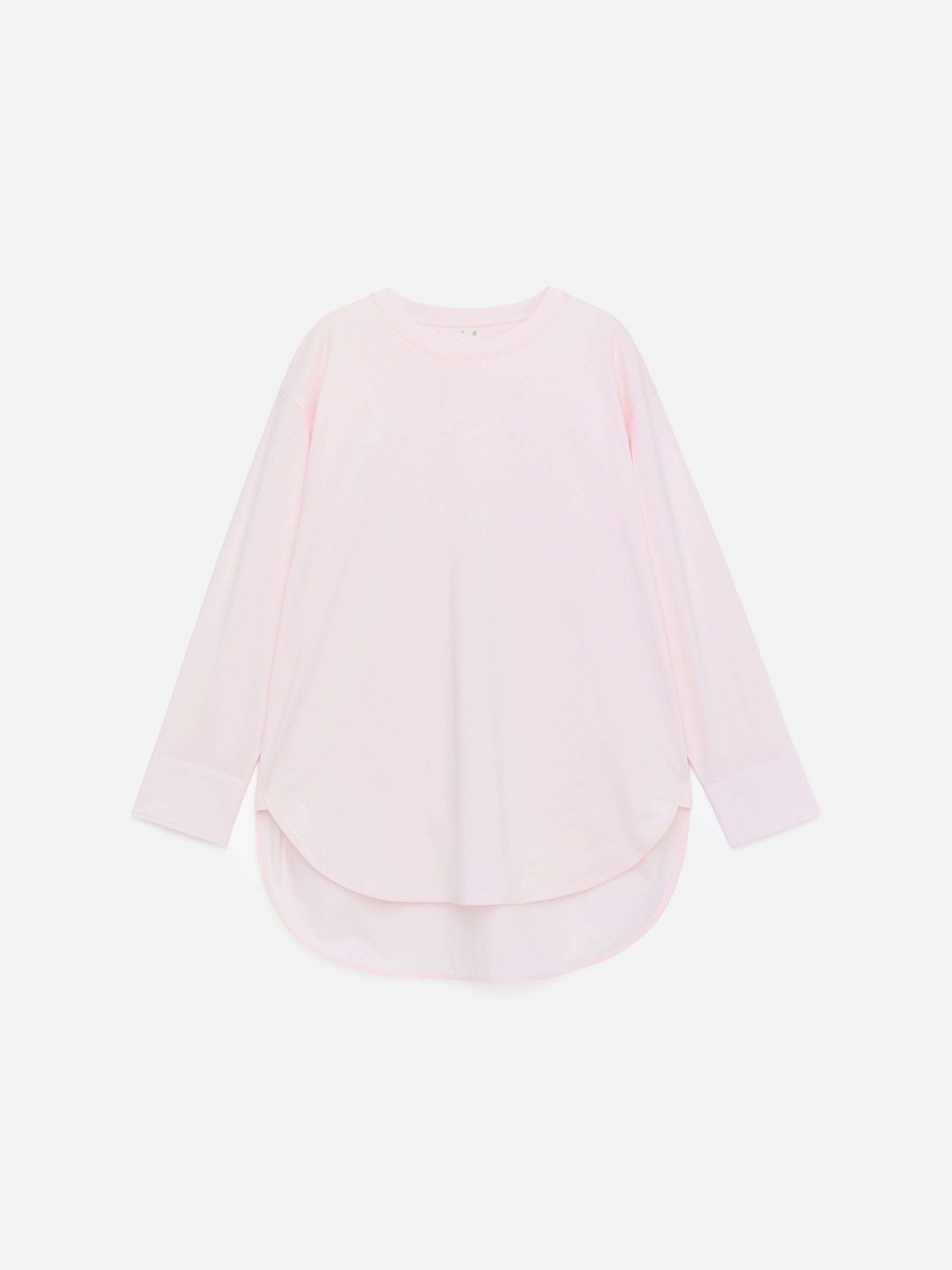 Shirt-Detail Long-Sleeve T-Shirt-#ECE5E5-17540