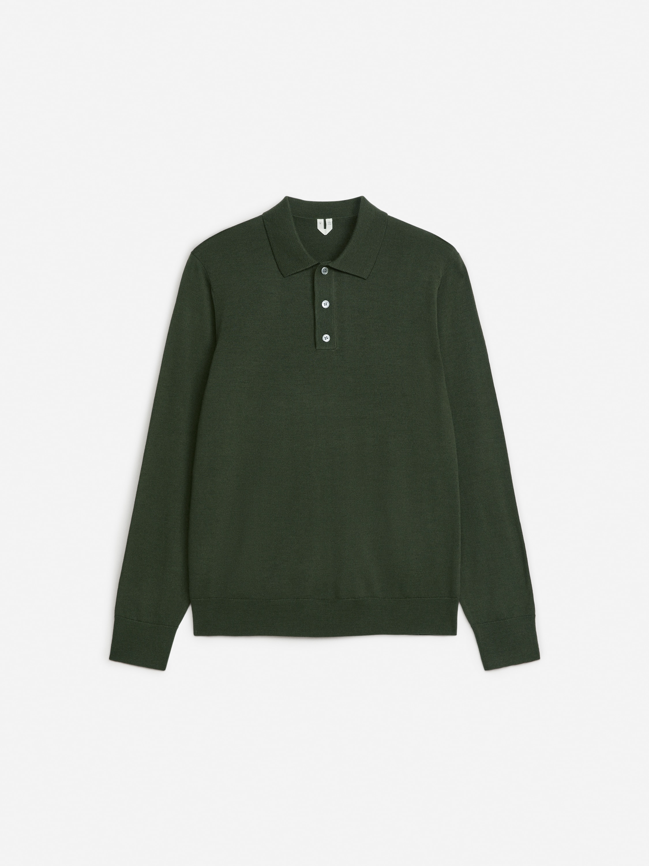 Jersey tipo polo de lana merino - Verde oscuro/Marrón oscuro/Gris jaspeado/Azul oscuro/Negro/Topo claro