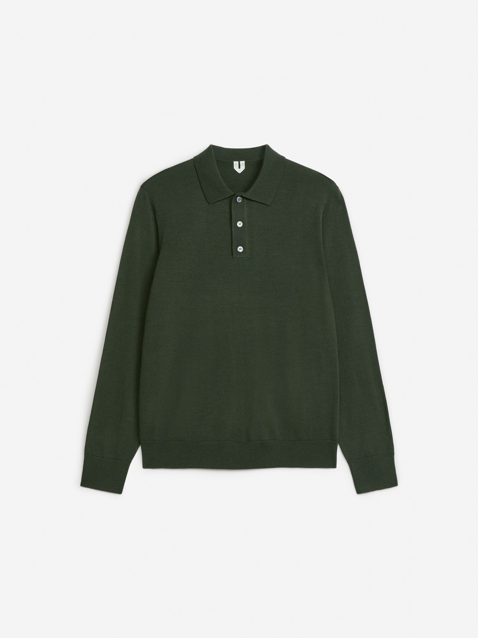 Polo en laine mérinos - Vert foncé/Marron foncé/Bleu foncé/Noir/Gris chiné - 2