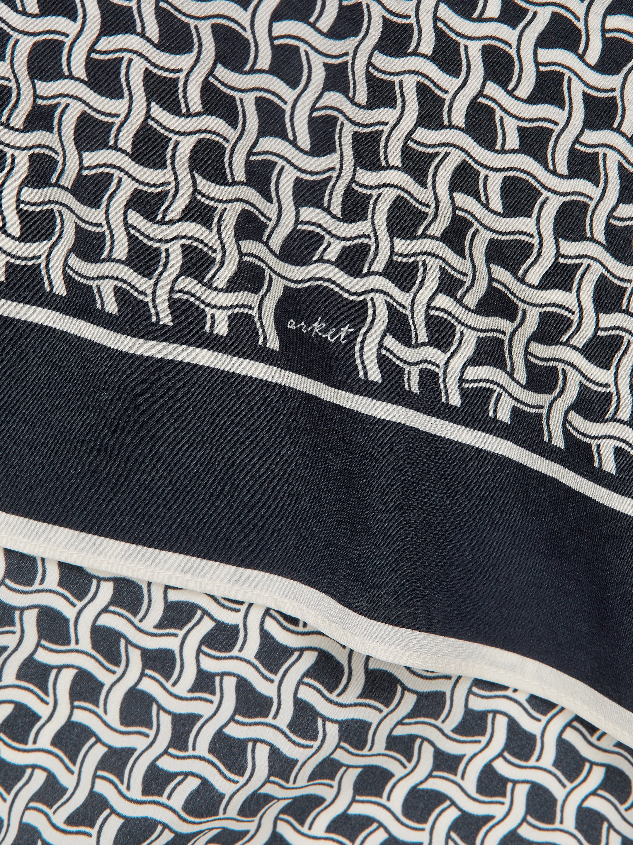Foulard en soie imprimé - Bleu foncé/Blanc cassé - Femme - StillMedia/DescriptiveDetail - 1