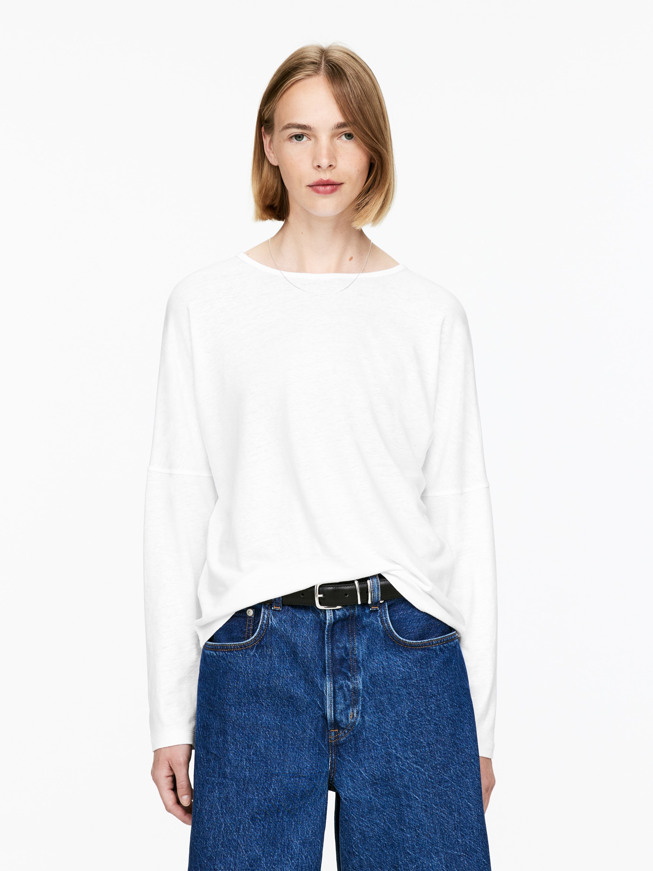 Größeres Bild anzeigen: Weites Oberteil aus Leinen und Viskose - Weiß - Ladies | H&M AT 1