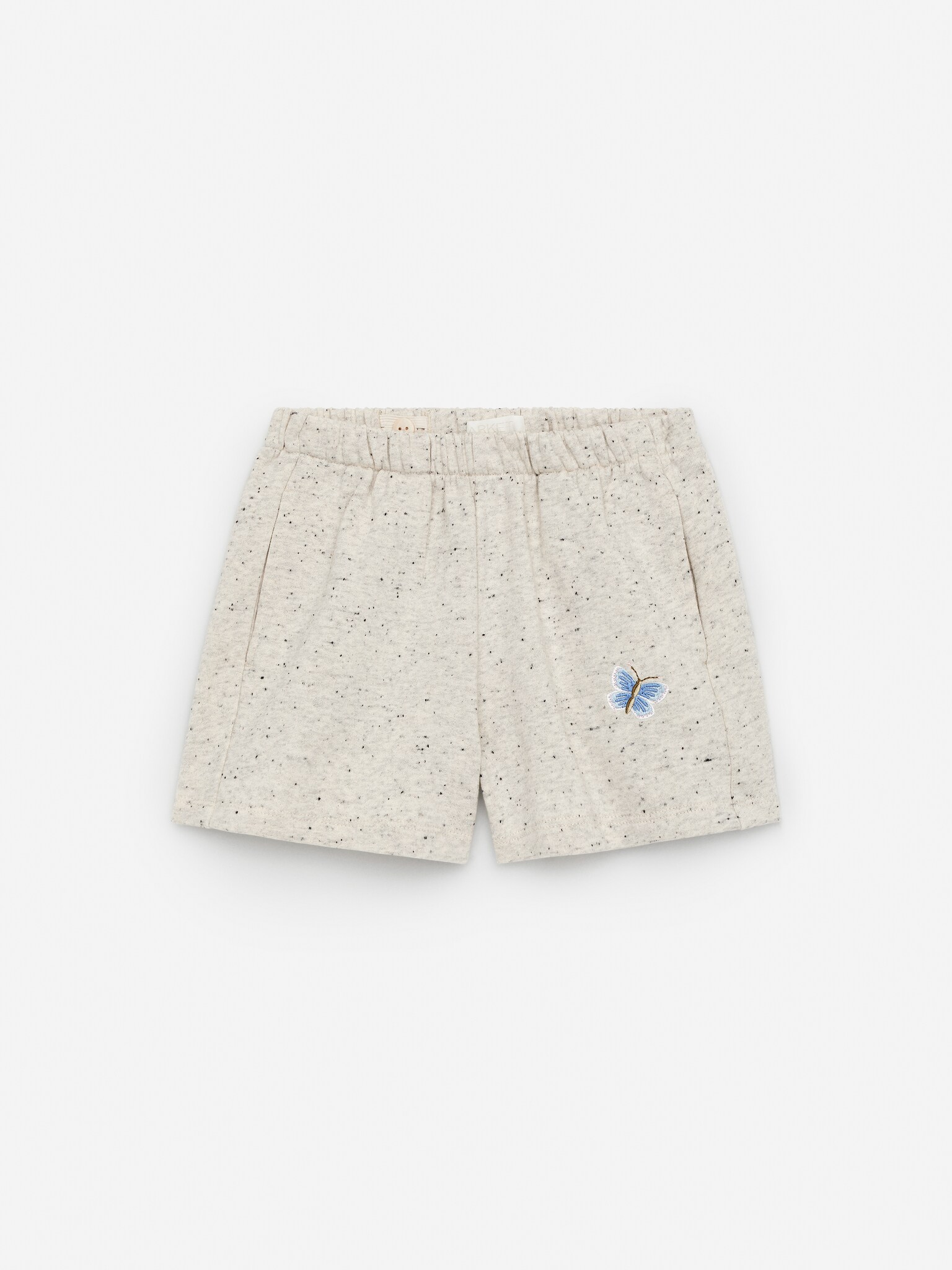 Shorts in spugna francese - Bianco/Screziature