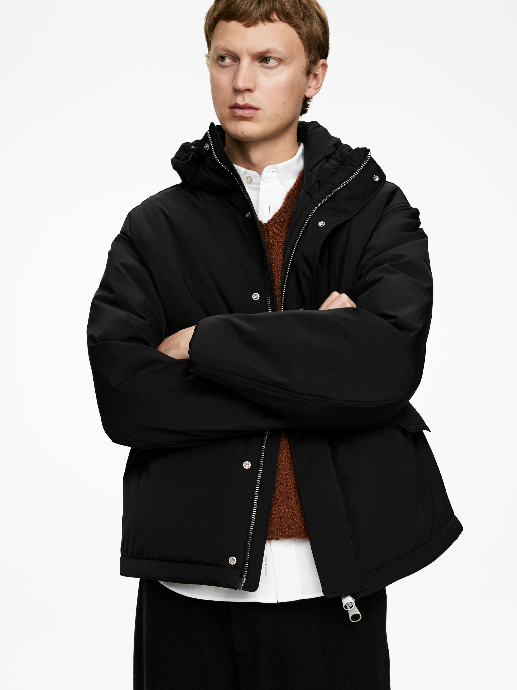 Padded Windbreaker Jacket - Black - Regular fit - Men - StillMedia/Lookbook - 7