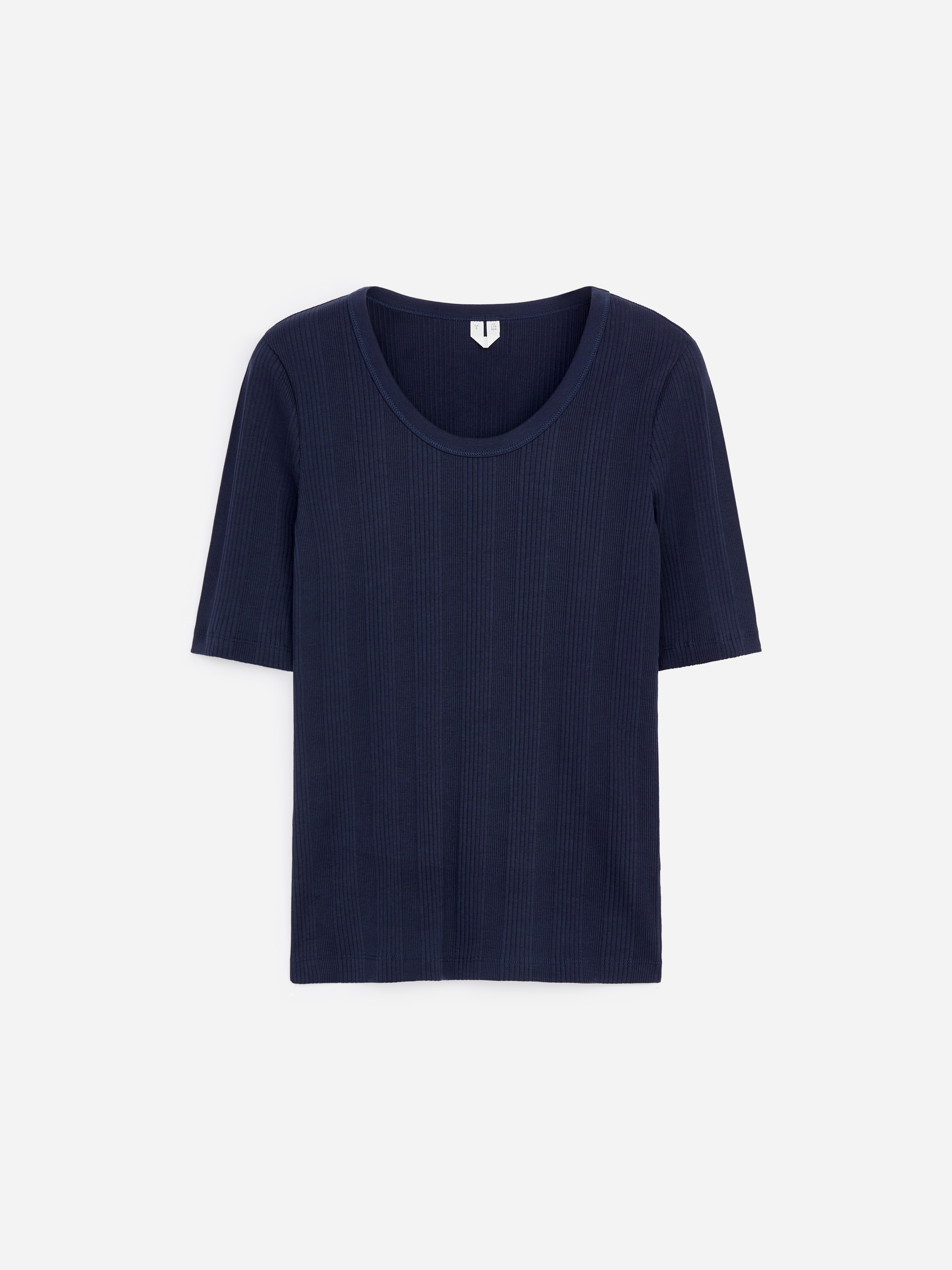 T-shirt a coste - Blu navy/Bianco