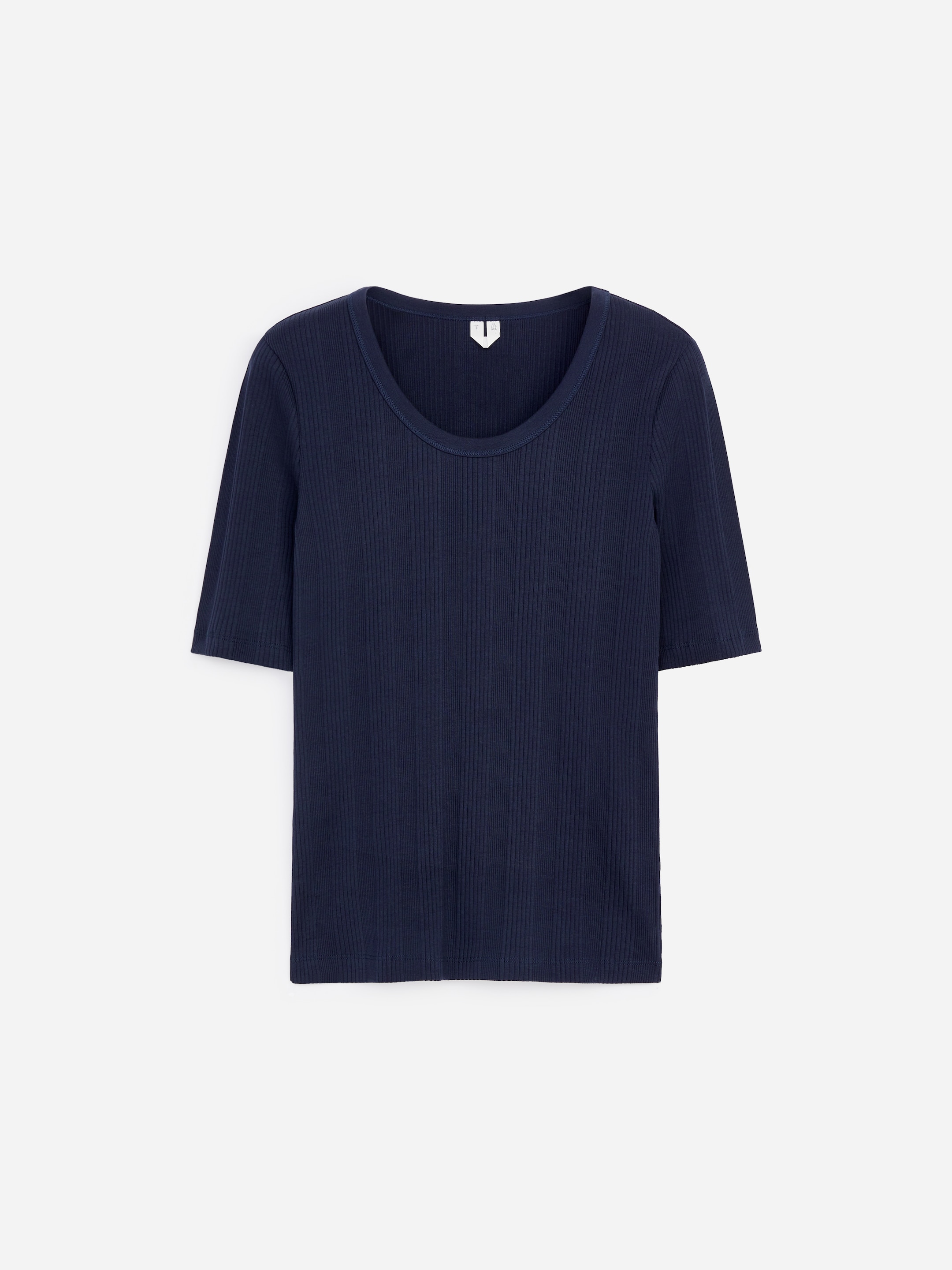 Rib T-shirt - Navy - Slim fit - Women - StillMedia/DescriptiveStillLife - 1