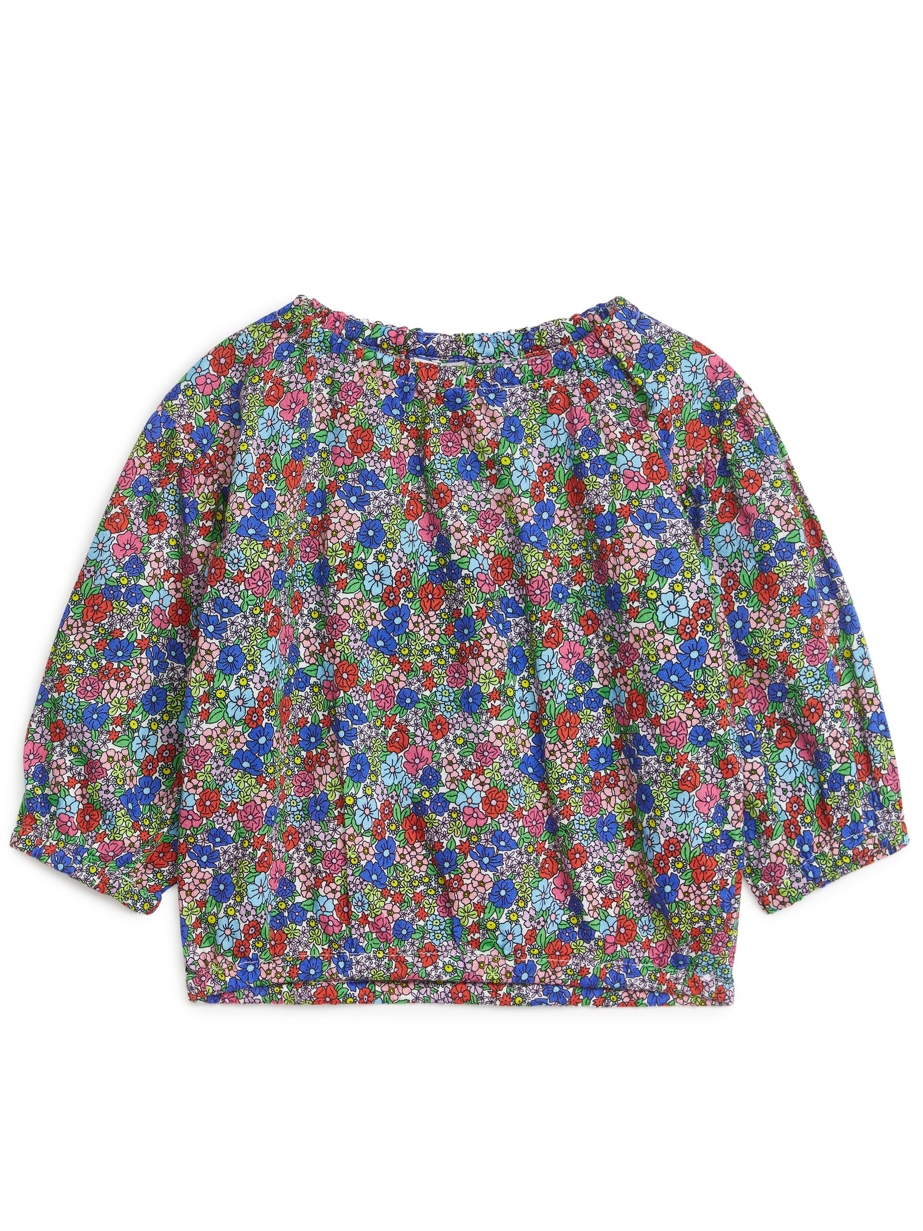 Bluse mit Ballonärmeln - Blau/Geblümt - Relaxed Fit - Kinder - StillMedia/DescriptiveStillLife - 1