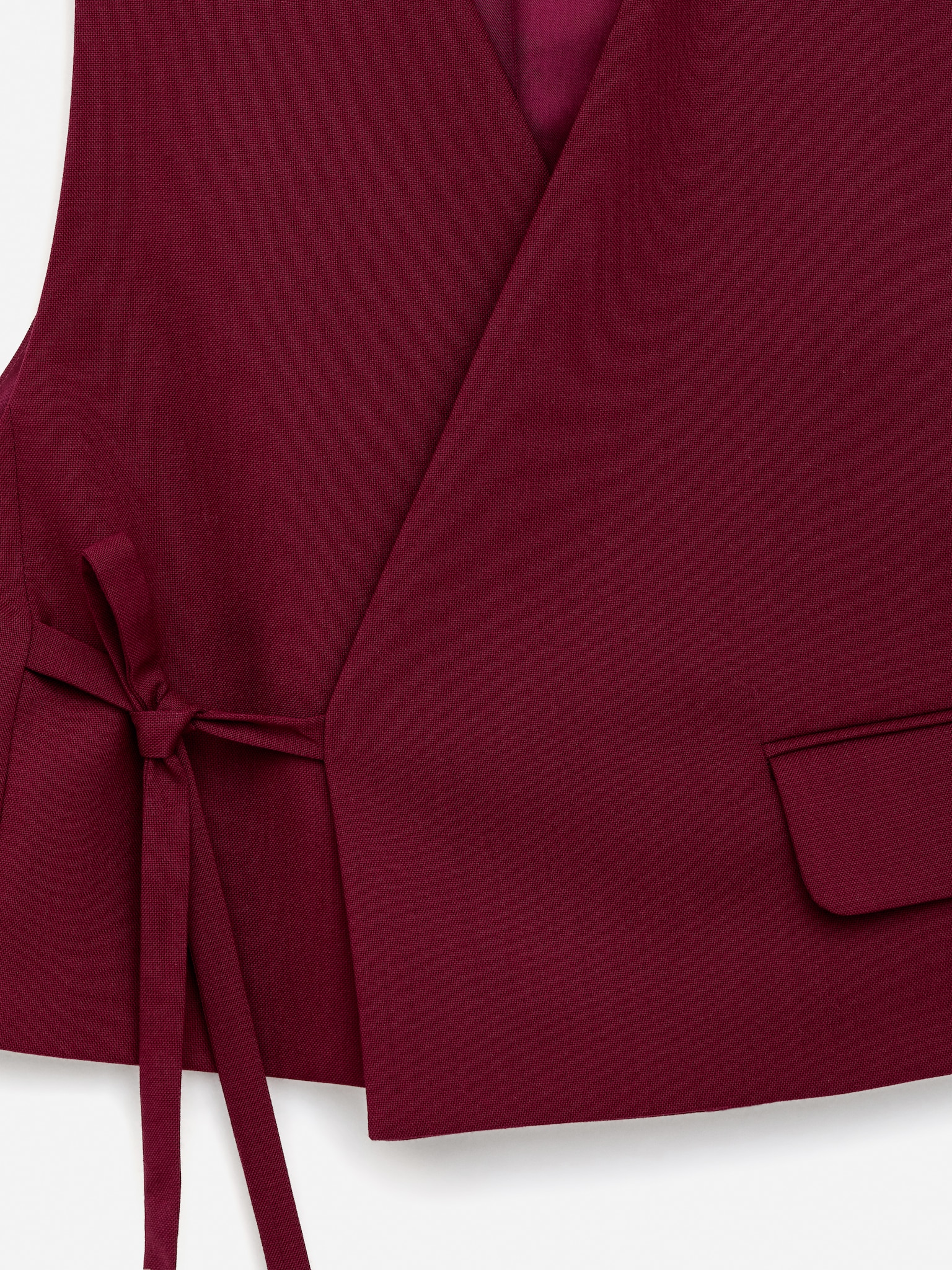 Gilet modulaire en laine - Rouge foncé/Bleu foncé - 4