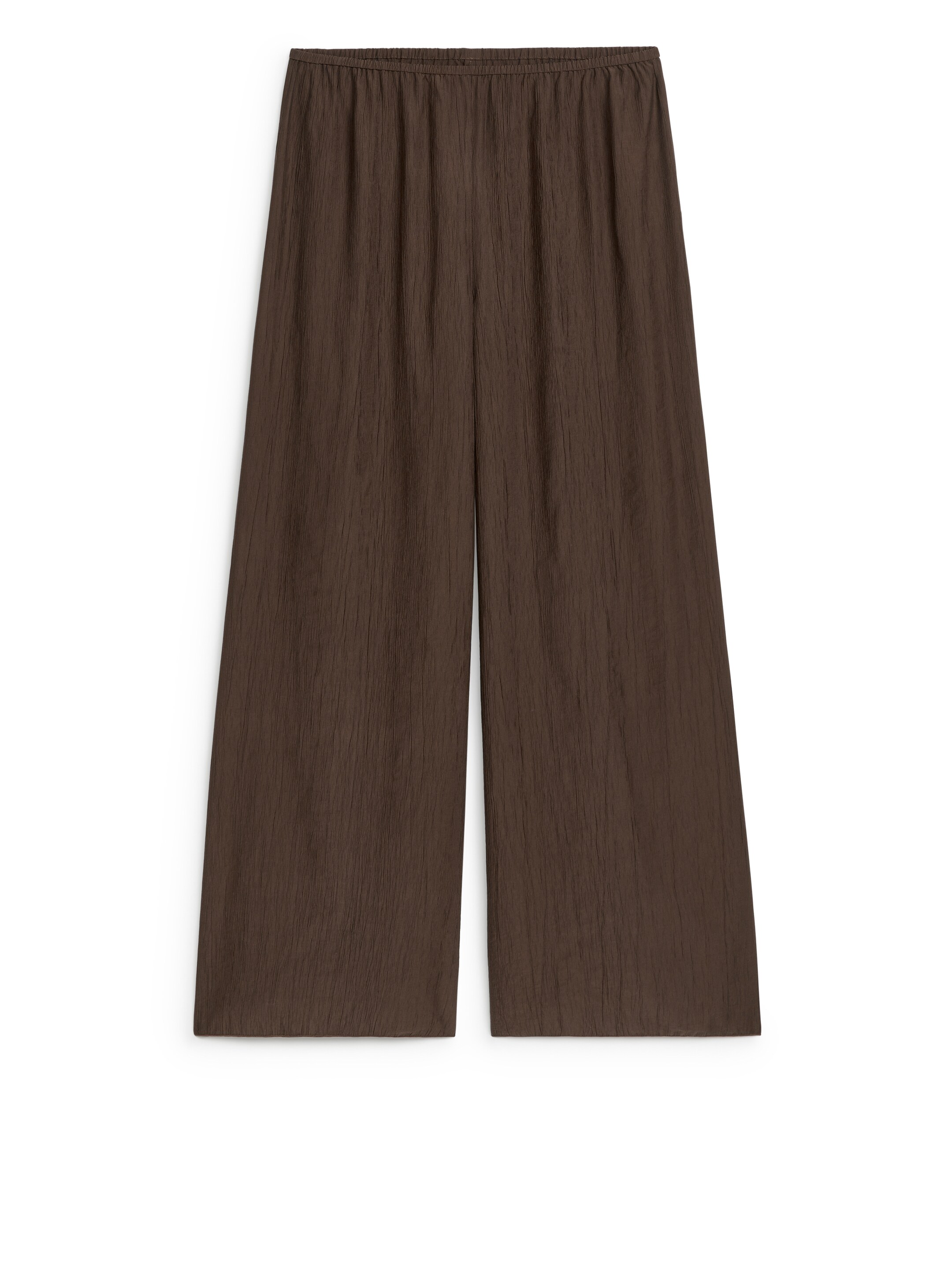 Crinkled Trousers - Dark Brown - Relaxed fit - women - StillMedia/DescriptiveStillLife - 2