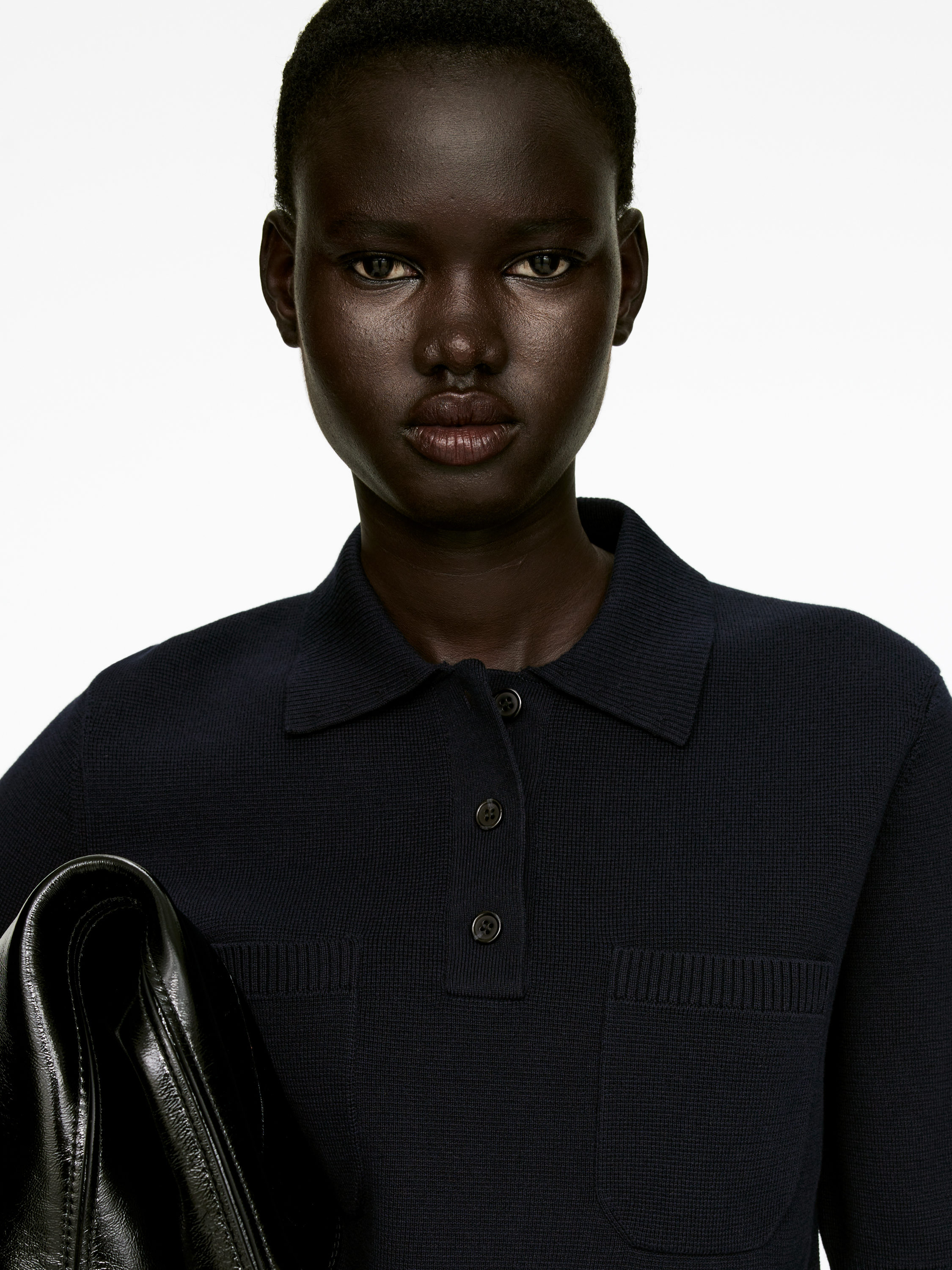 Cotton Polo Shirt - Dark Blue - Regular fit - Women - StillMedia/Lookbook - 5