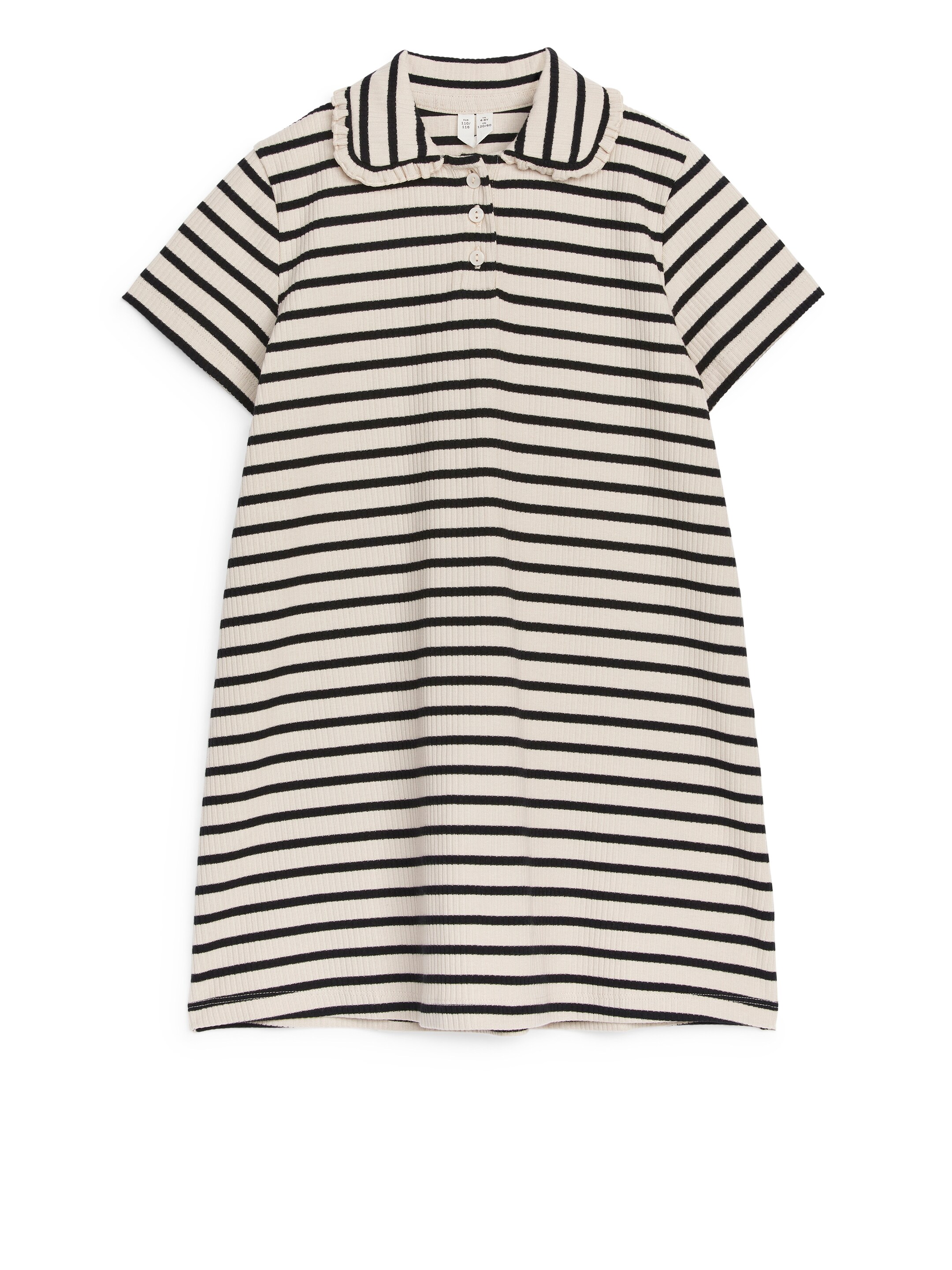 Näytä suurempi kuva: Röyhelökauluksinen mekko - Musta/luonnonvalkoinen - Kids | H&M FI 1