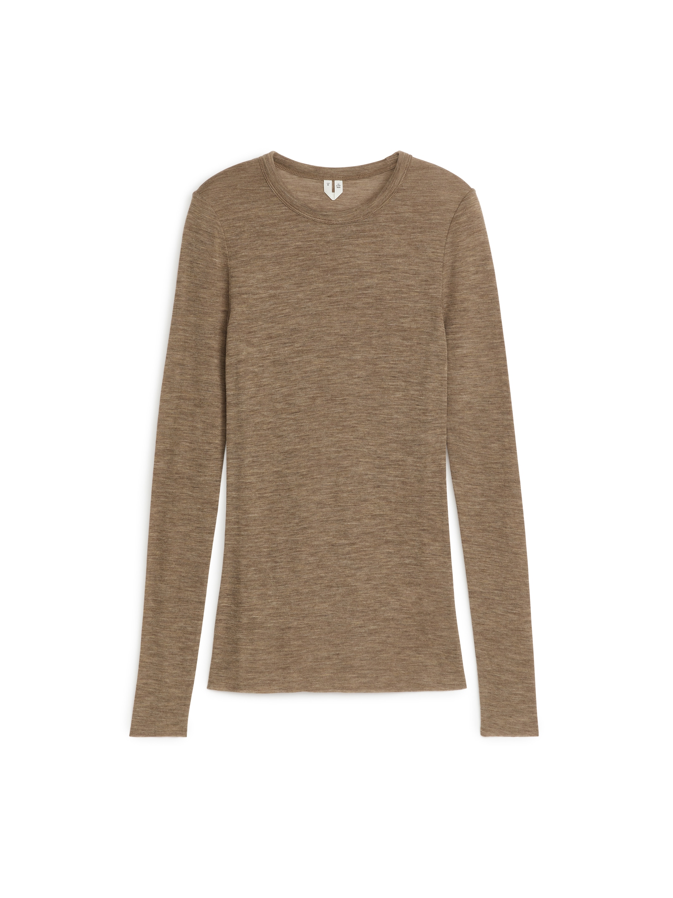 Zobacz większy obraz: Top z wełny merynosów z długim rękawem - Kamelowy melanż - ONA | H&M PL 1