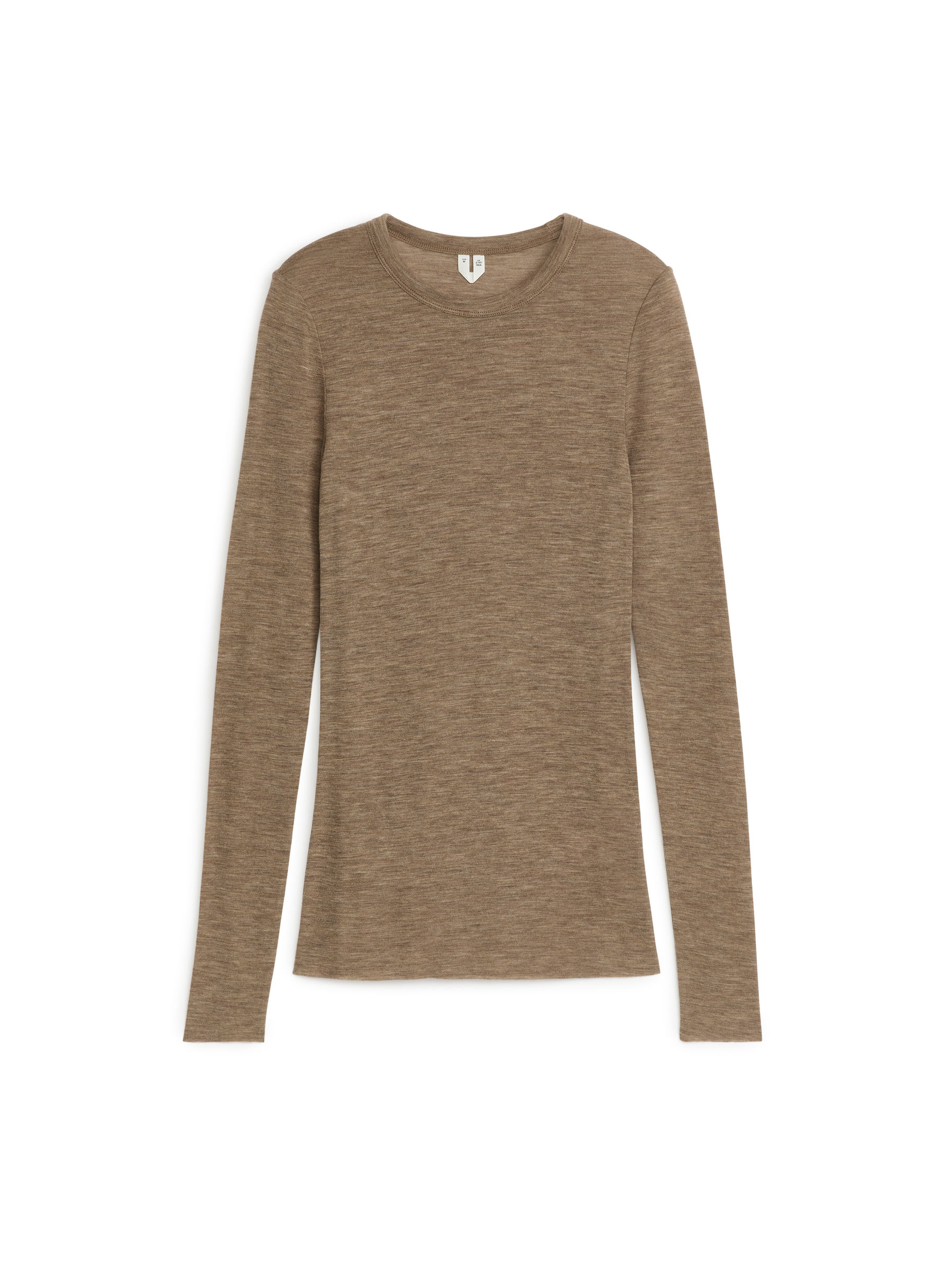 Langärmliges Oberteil aus Merinowolle - Kamelbraun meliert - Slim Fit - Damen - StillMedia/DescriptiveStillLife - 1