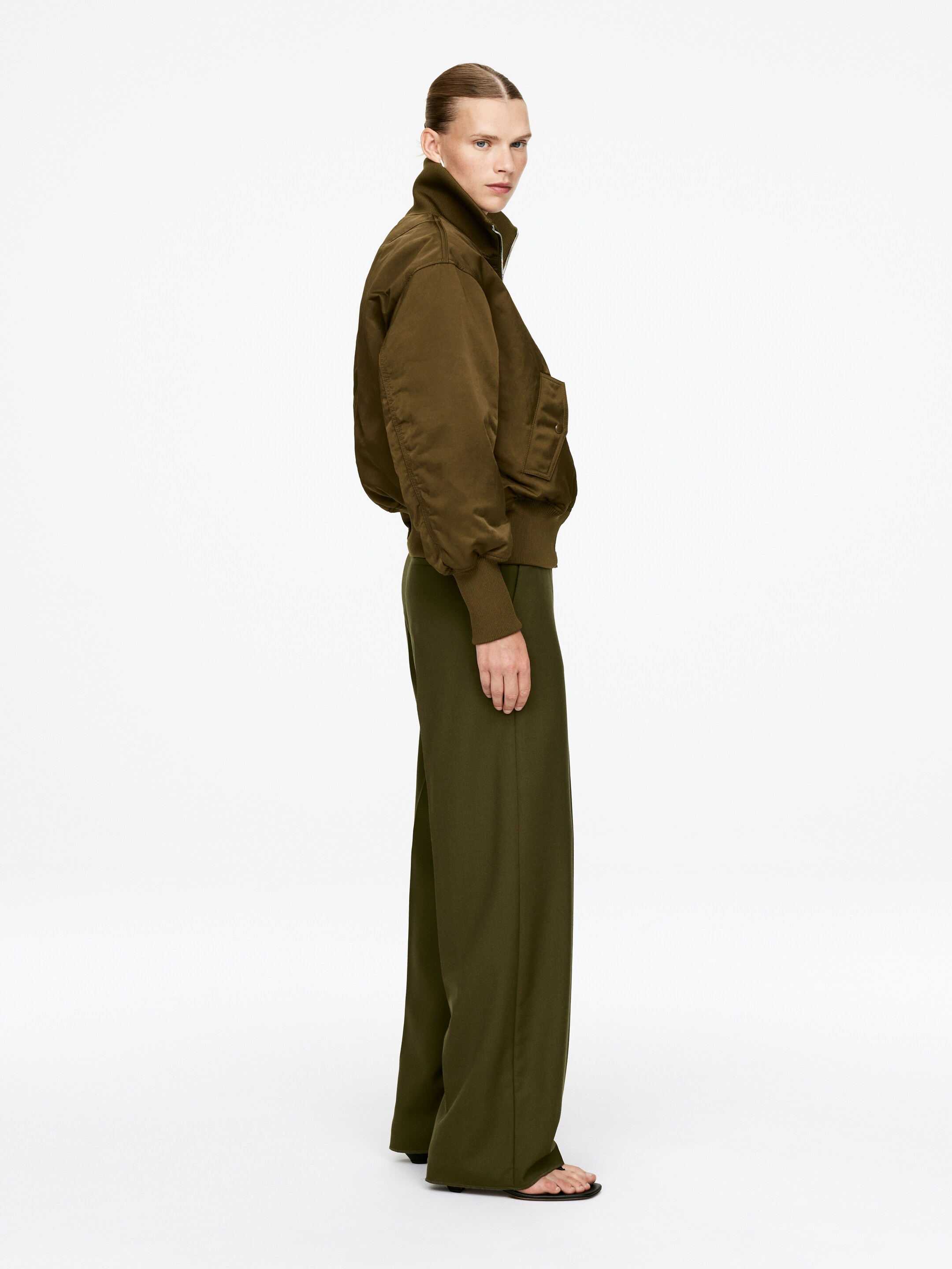 Grösseres Bild ansehen: Wollhose in Hopsack-Bindung - Dunkelgrün - DAMEN | H&M CH 2