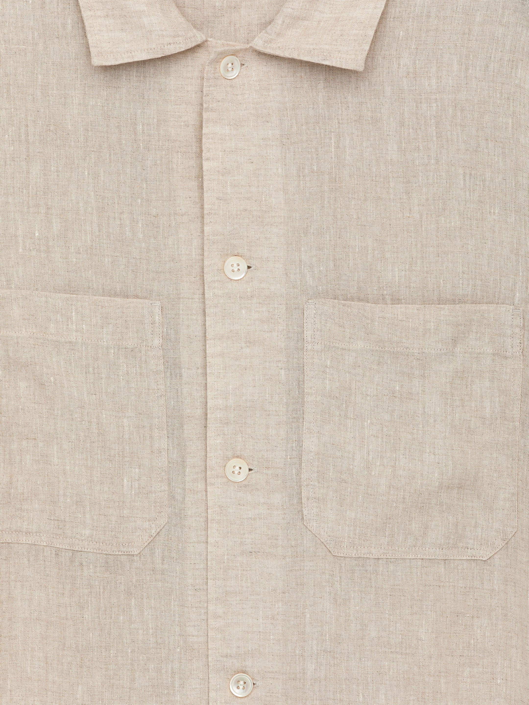 Se større billede: Afslappet hørskjorte - Beige - HERRE | H&M DK 7